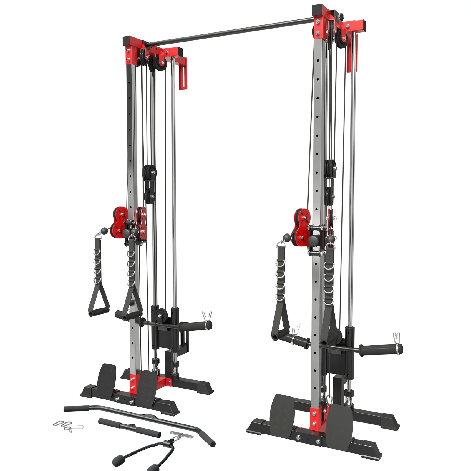 Mikolo Cable Crossover Machine Home Gym, 400 lbs Wall Mount Cable Station Fit 1″/2″ Plates,Lat Pull Down Machine with 18 Positions Dual Pulley System for Home Gym Equipment