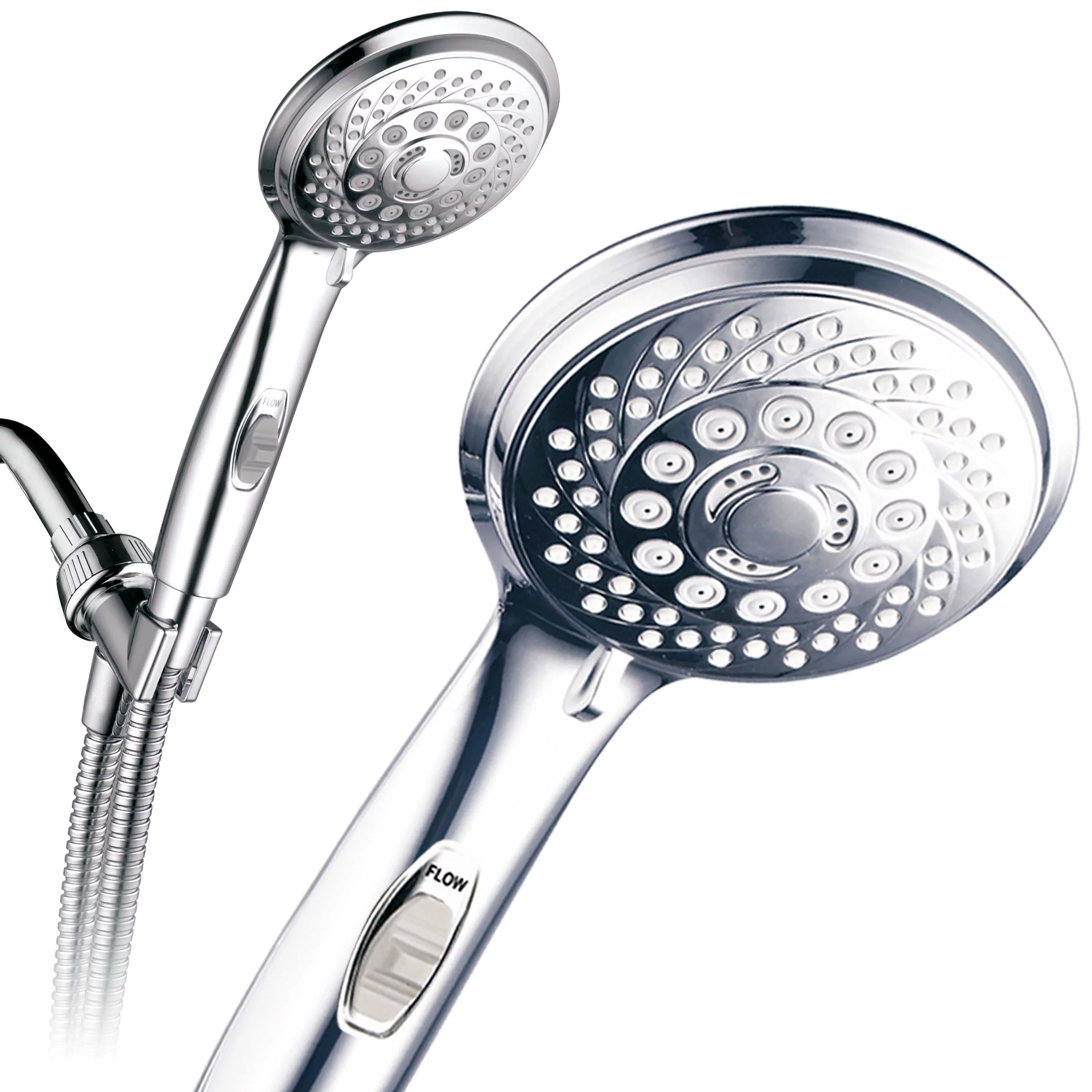 PowerSpa 7-Setting Luxury 2.5 GPM Hand Shower with on/off Pause Switch, Chrome