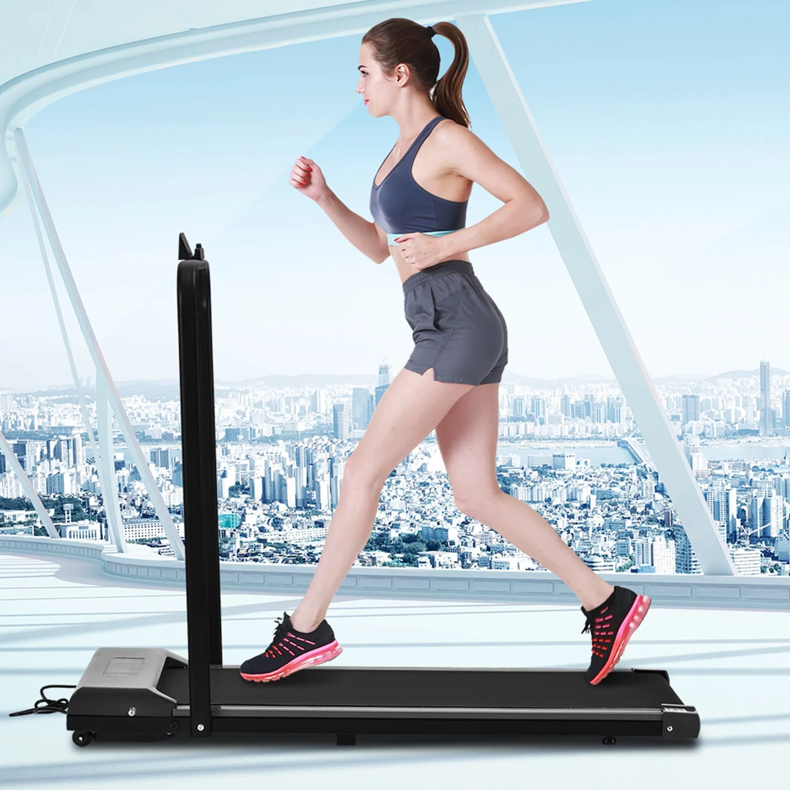 Dealovy 2 In 1 Foldable without Installation Small Electric Treadmill, Suitable for Home Clearance