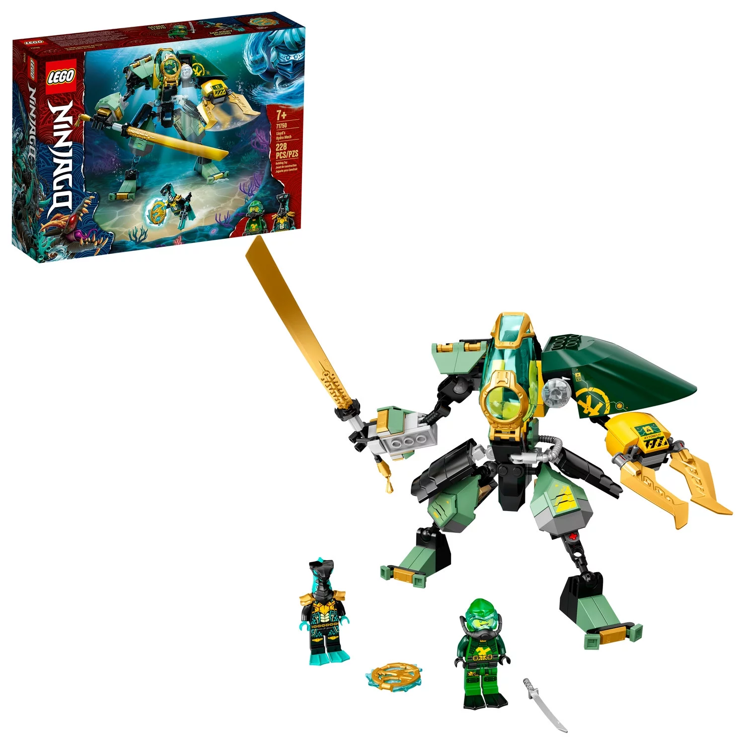 LEGO NINJAGO Lloyd’s Hydro Mech 71750 Building Toy Includes NINJAGO Lloyd and Mech (228 Pieces)