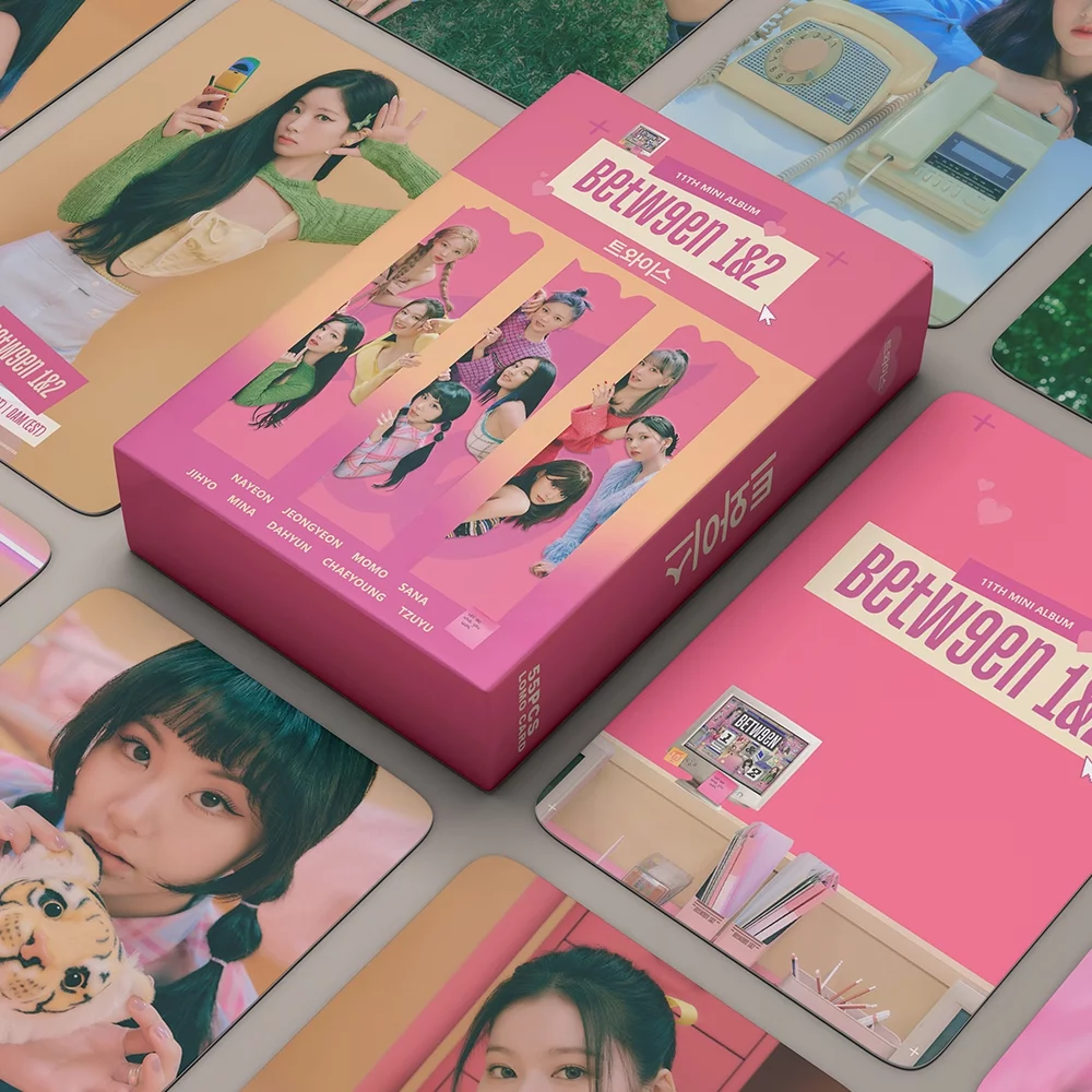 55Pcs TWICE LOMO Cards TWICE BETWEEN1 & 2 Album Photo Poster MINI TWICE Album For Fans KPOP TWICE Merch TWICE 2023 Photo Album KPOP Merch For Fans TWICE MINI Poster