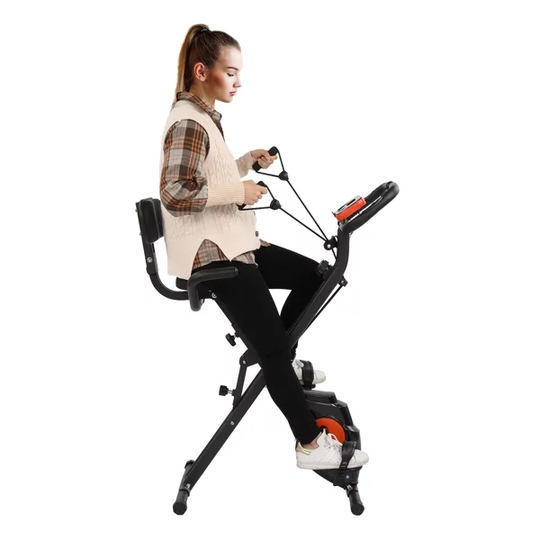 Folding Exercise Bike – 3 in 1 Upright Indoor Cycling Bike and Recumbent Exercise Bike, Foldable Stationary Bike