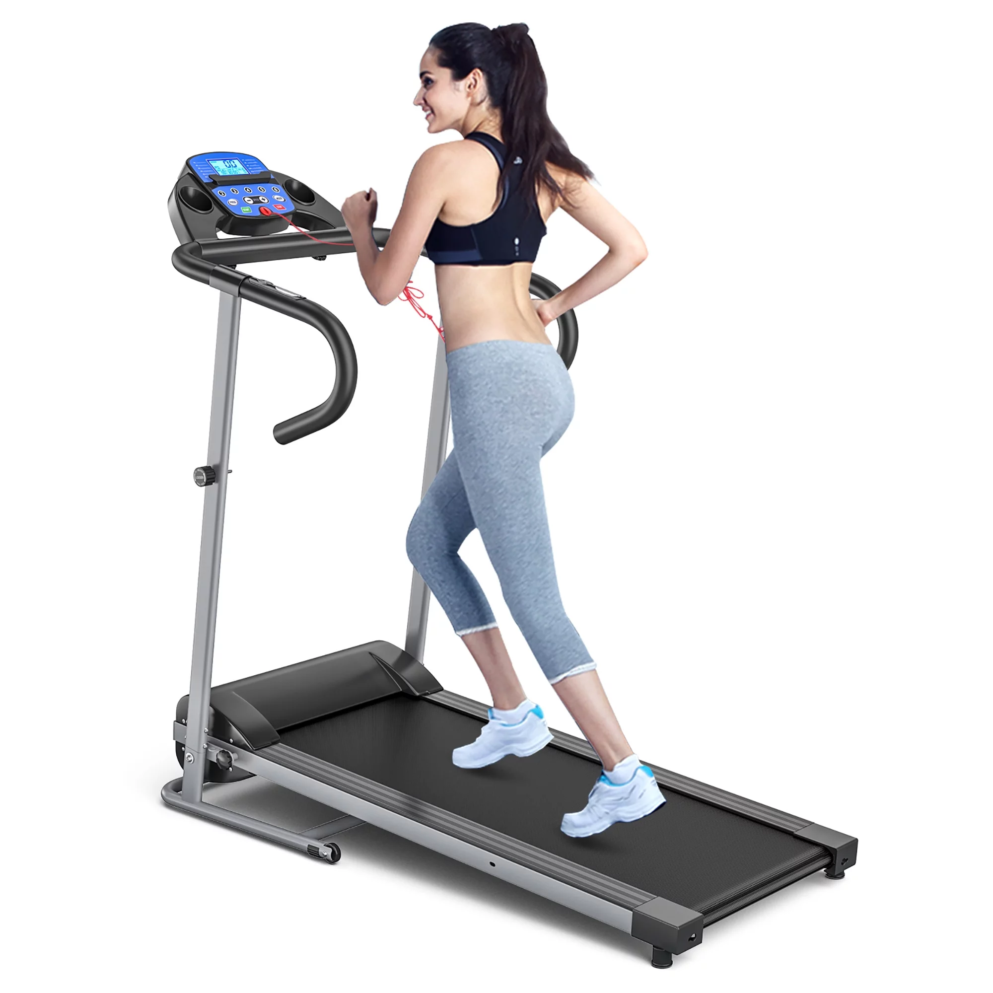 Goplus 1100W Folding Treadmill Electric Support Motorized Power Running Fitness Machine