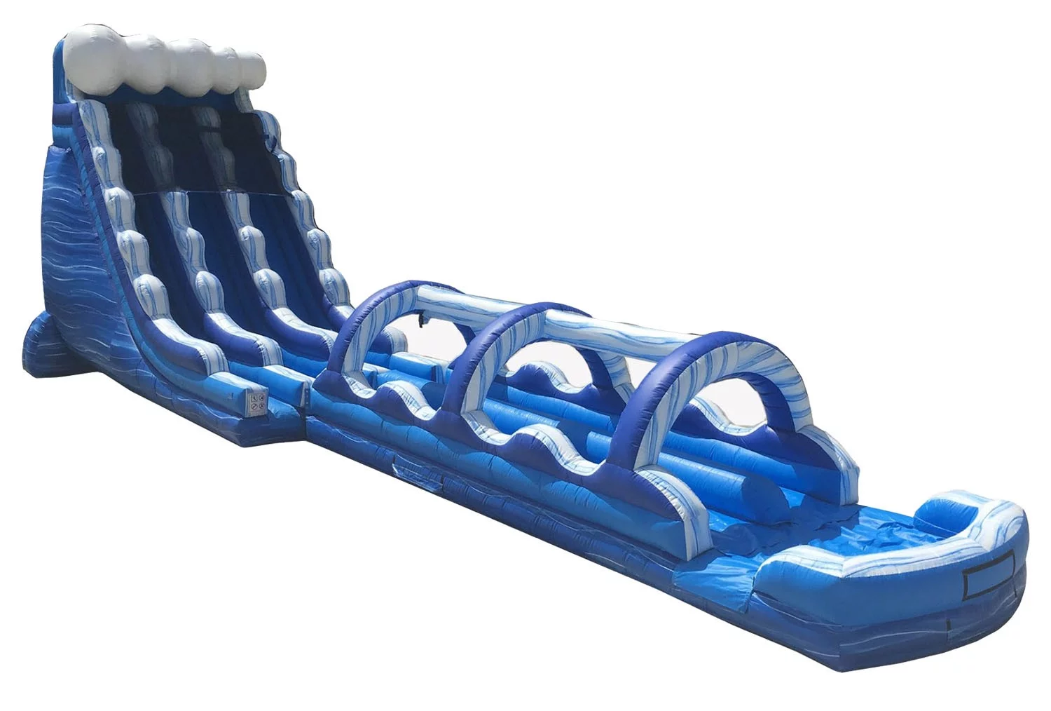 Pogo 65′ Commercial Inflatable Water Slide with Slip n Slide Combo Blue Marble with Blower