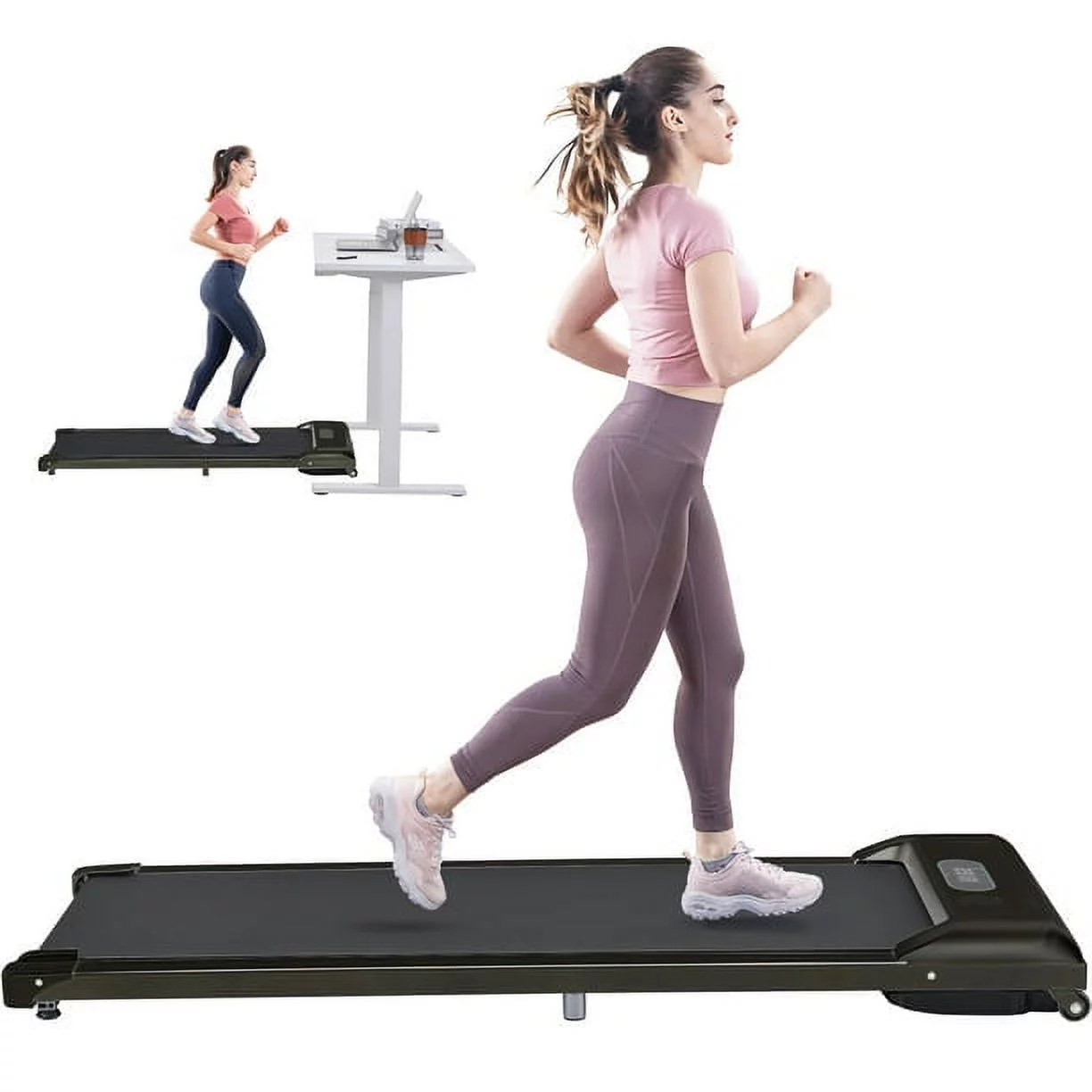 Clearance! Under Desk Treadmill, Portable Treadmill 1.5HP Slim Walking Treadmill 260LBS – Electric Treadmill with Remote Control LED Display, Running Walking Jogging for Home Office Use