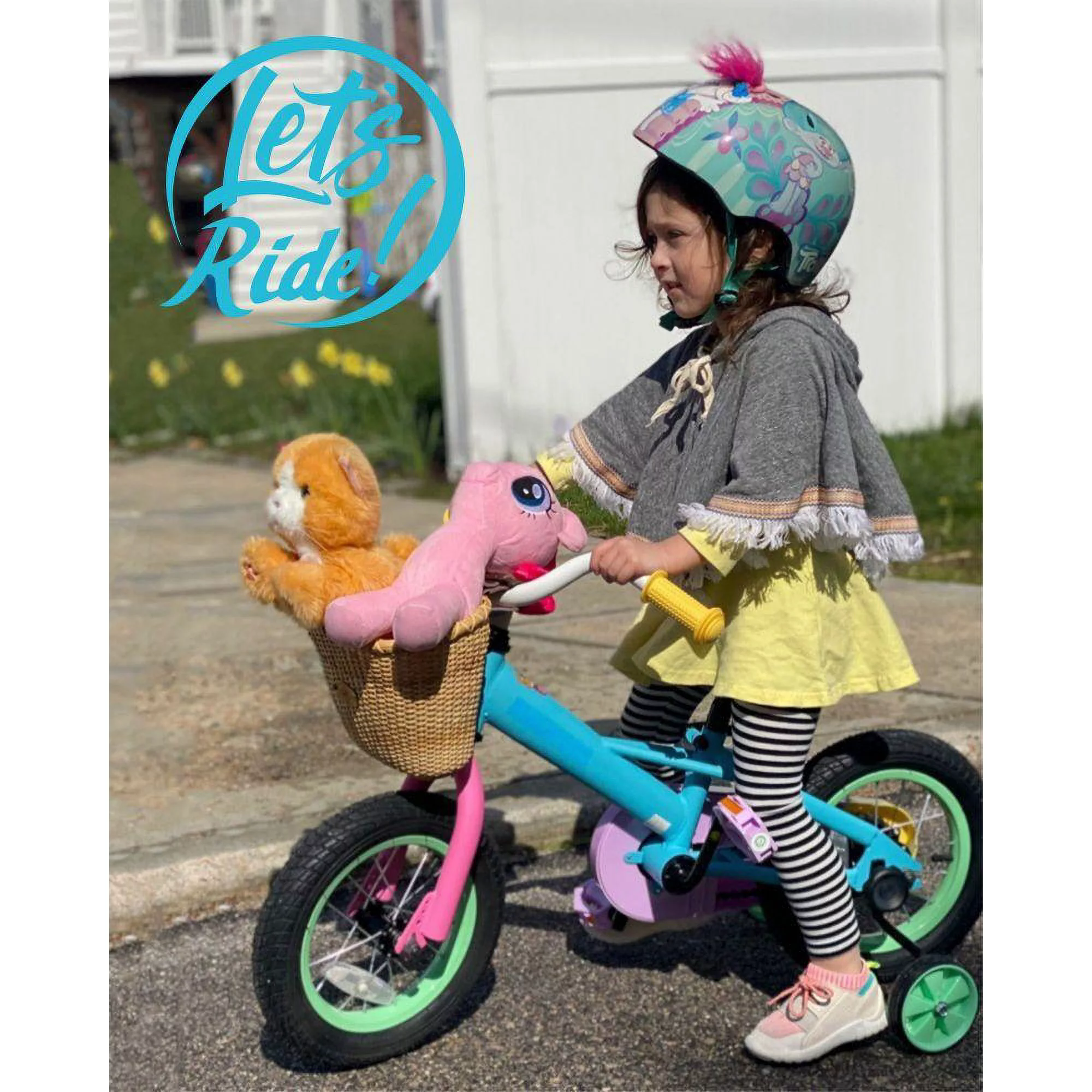 JOYSTAR 16 Inch Macaron Girls Bike for 2-7 Year Old Kids, Rainbow