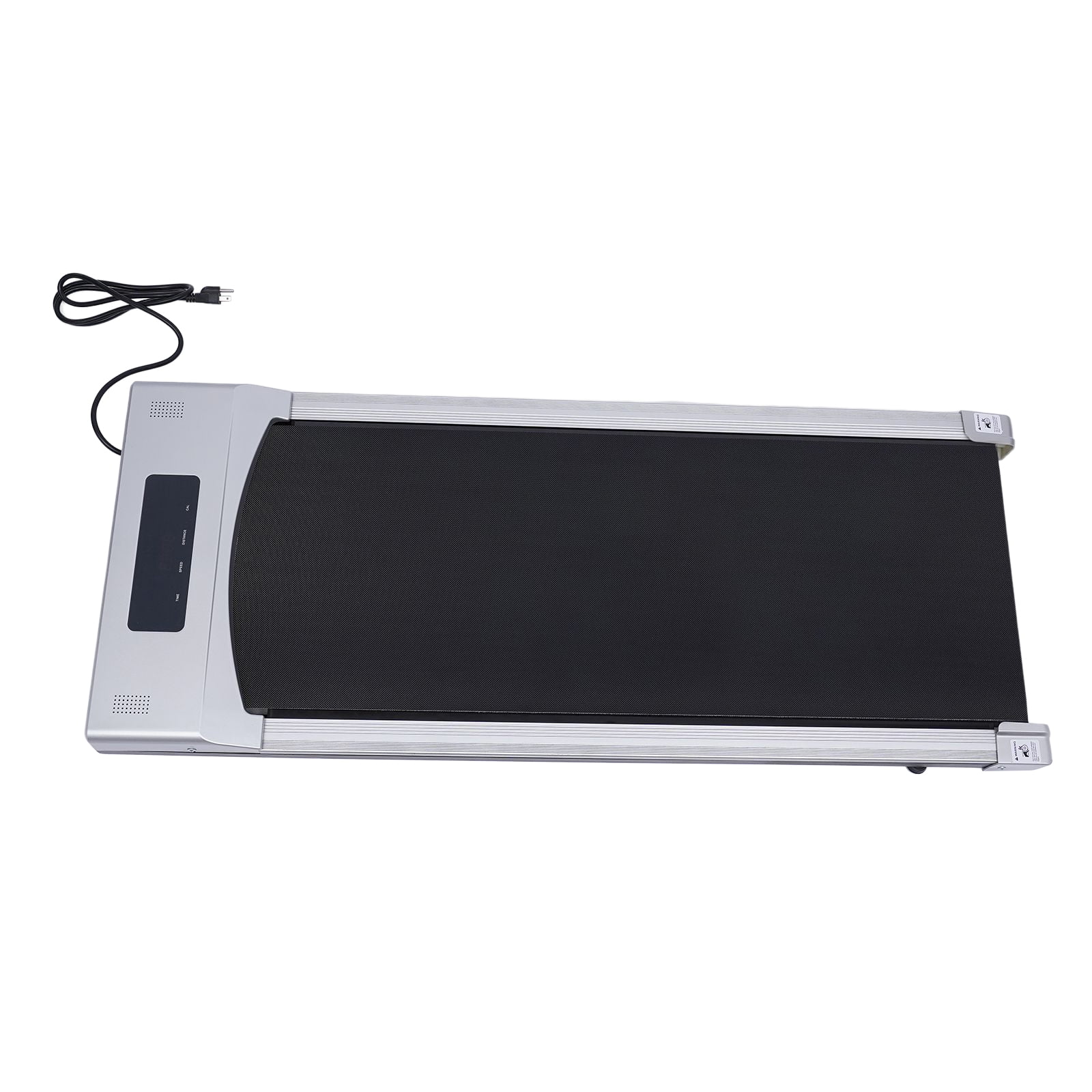 Loyalheartdy 0.65-3HP LED Electric Treadmill 0.6-3.7mph Desk Jogging Running Machine Walking Pad Silver Black + Remote