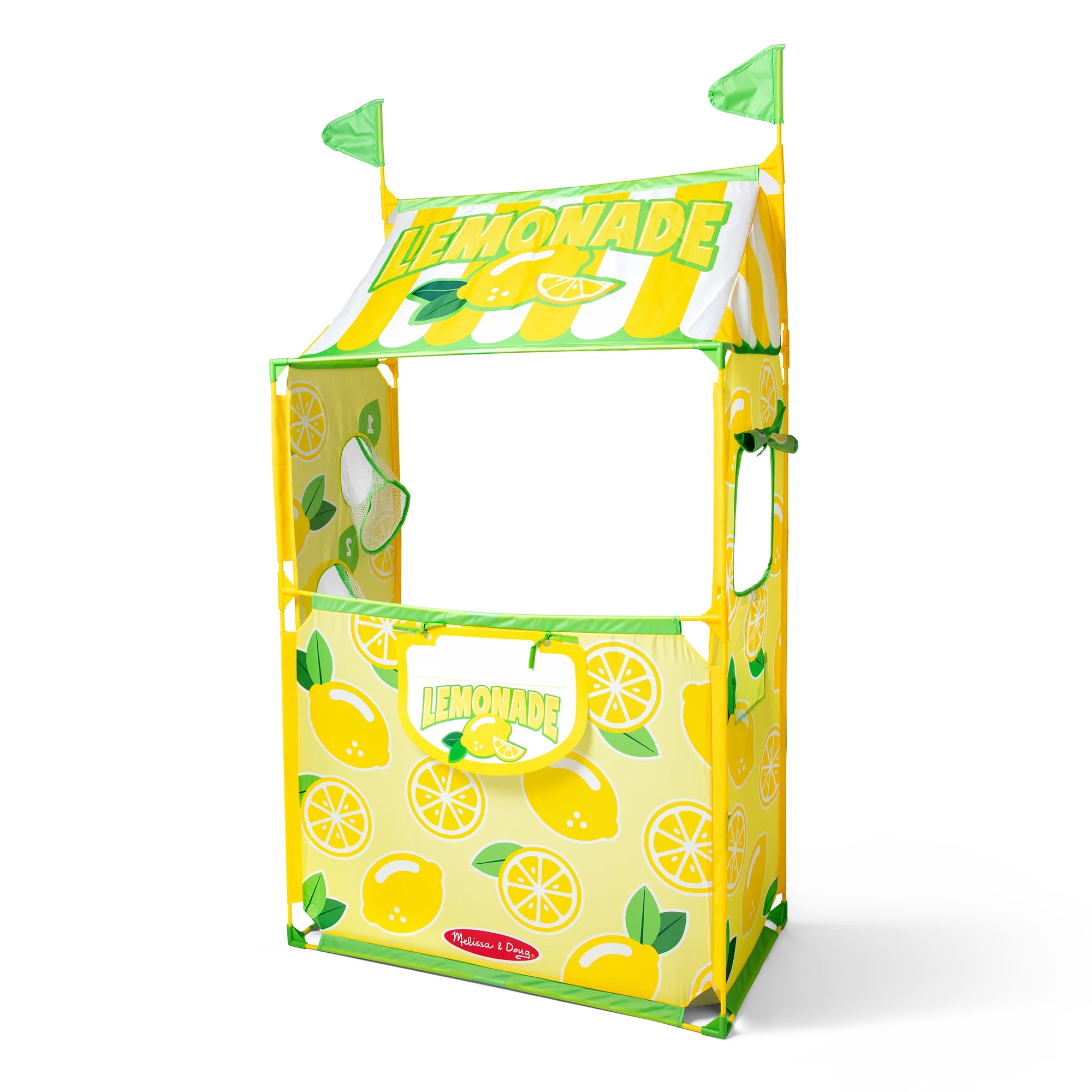 Melissa & Doug Lemonade Stand Play Tent With Beanbag Game, Easy to Assemble, for Toddlers, Preschoolers, and Kids Ages 3+