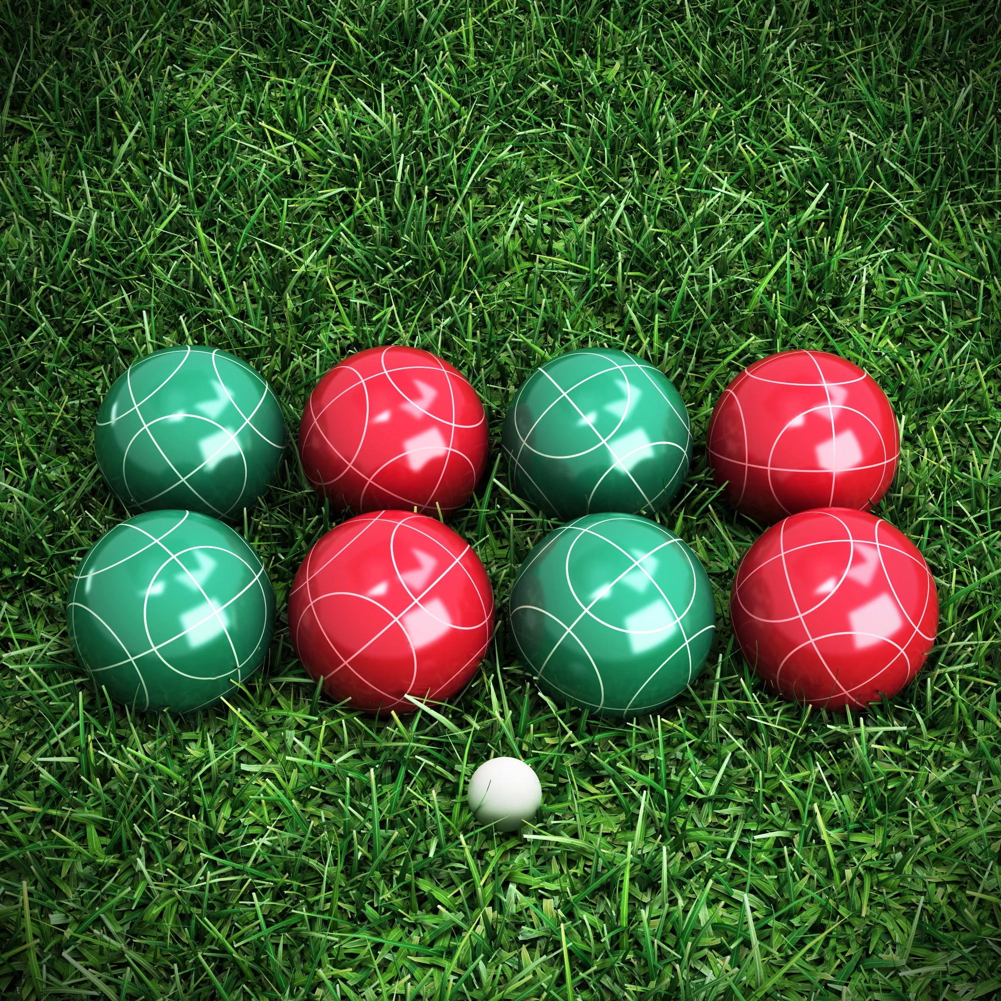 Trademark Games Bocce Ball Set Outdoor Family Bocce Game for Backyard, Lawn, Beach and More Red and Green Balls, Pallino, and Equipment Carrying Case by Hey! Play!