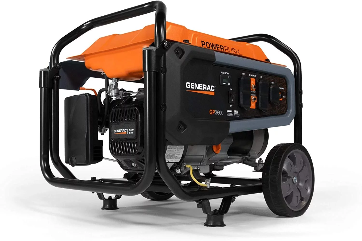 Generac 7678 GP3600 Portable Generator, Orange, Black