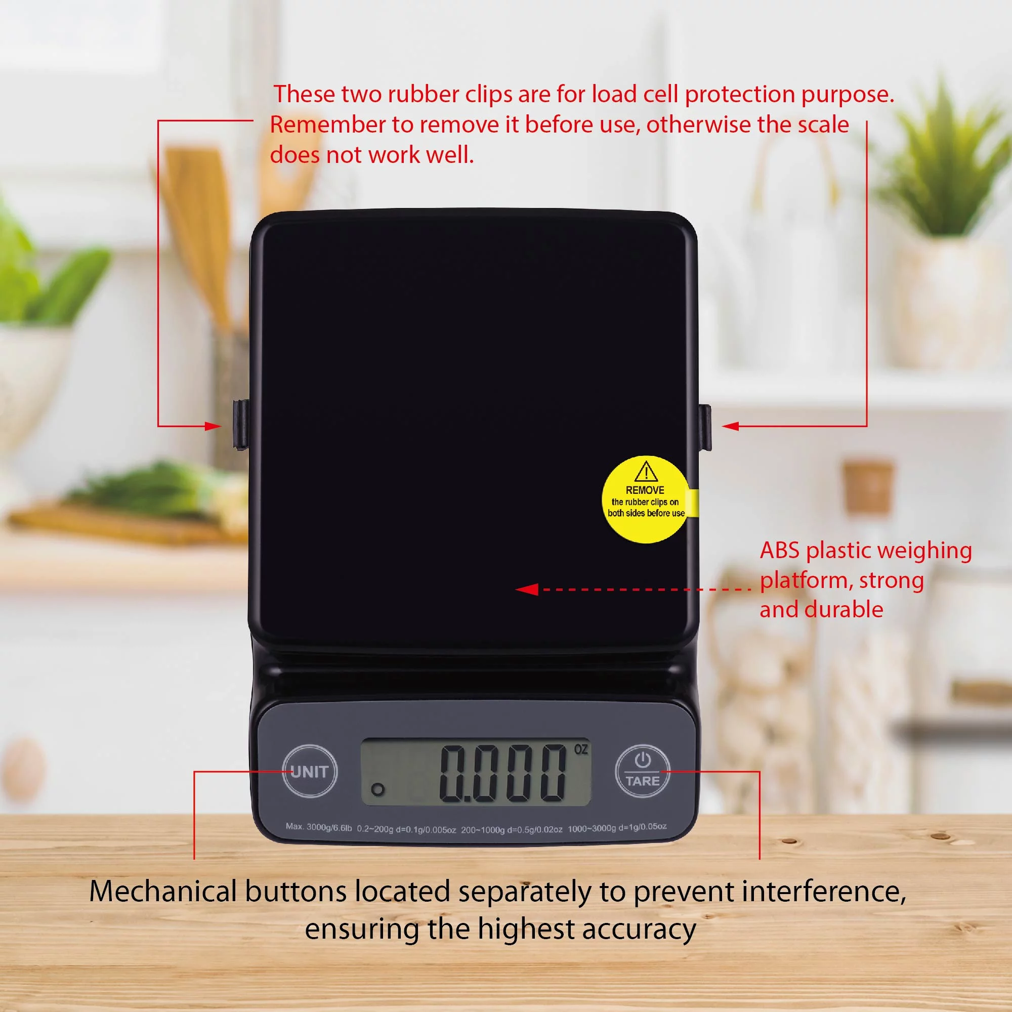 Mainstays High Precision Digital Kitchen Scale, Black