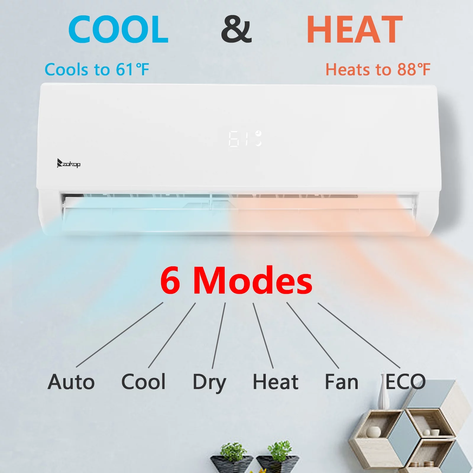 Ktaxon 9000 BTU Wifi Enabled 19 Seer Mini Split Air Conditioner & Heater  AC 115V