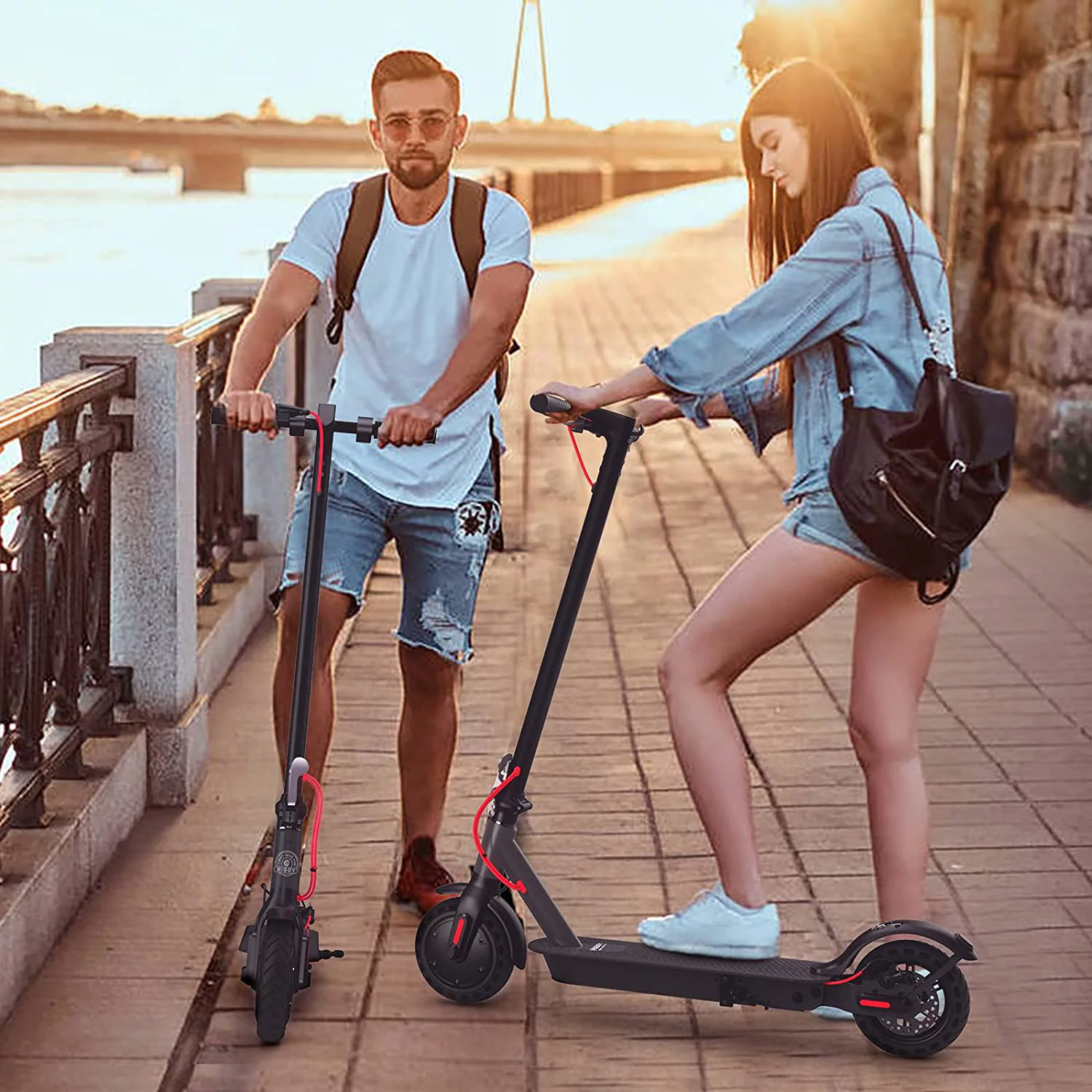 Hiboy Electric Scooter, S2 Electric Scooters for Adults 220lbs, 8.5″ Solid Tires 17 Miles Long Range 19 MPH Speed, Portable Folding Kick E-Scooter Urban Commuter