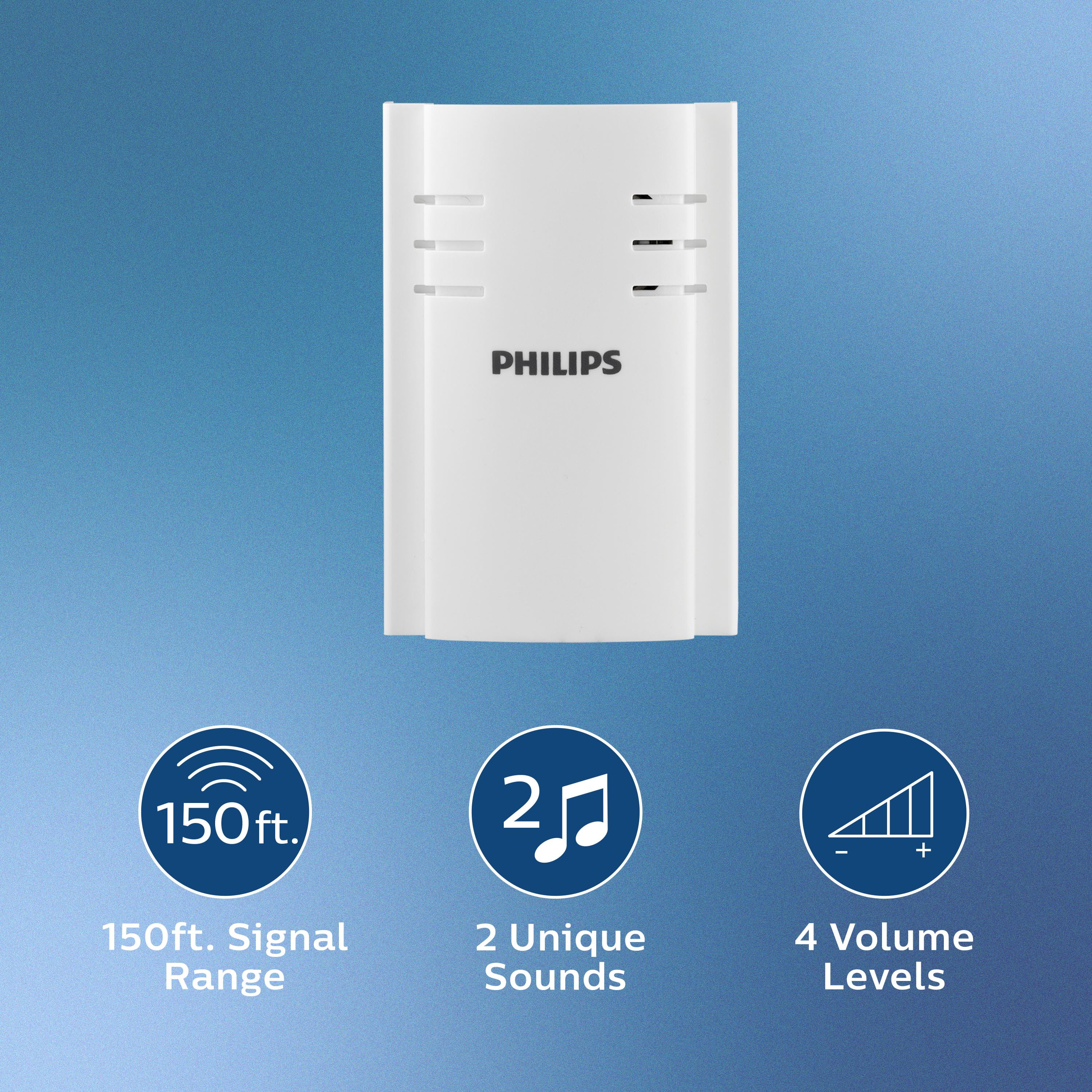 Philips Plug-in 2-Melody Doorbell Kit, White, DES2120W/27