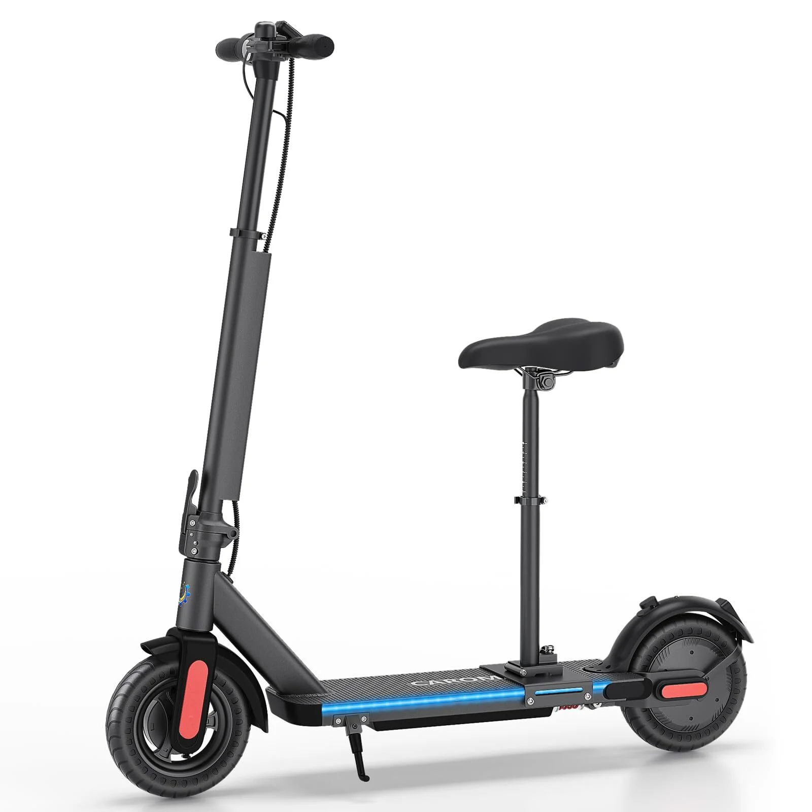 Caroma Electric Scooter for Adults, 500W Electric Scooter Up to 25 Miles & 20 MPH Foldable E Scooter Double Braking Electric Scooters for Commuter, 10″ Tires Electric Scooter with Seat for Adult,Black