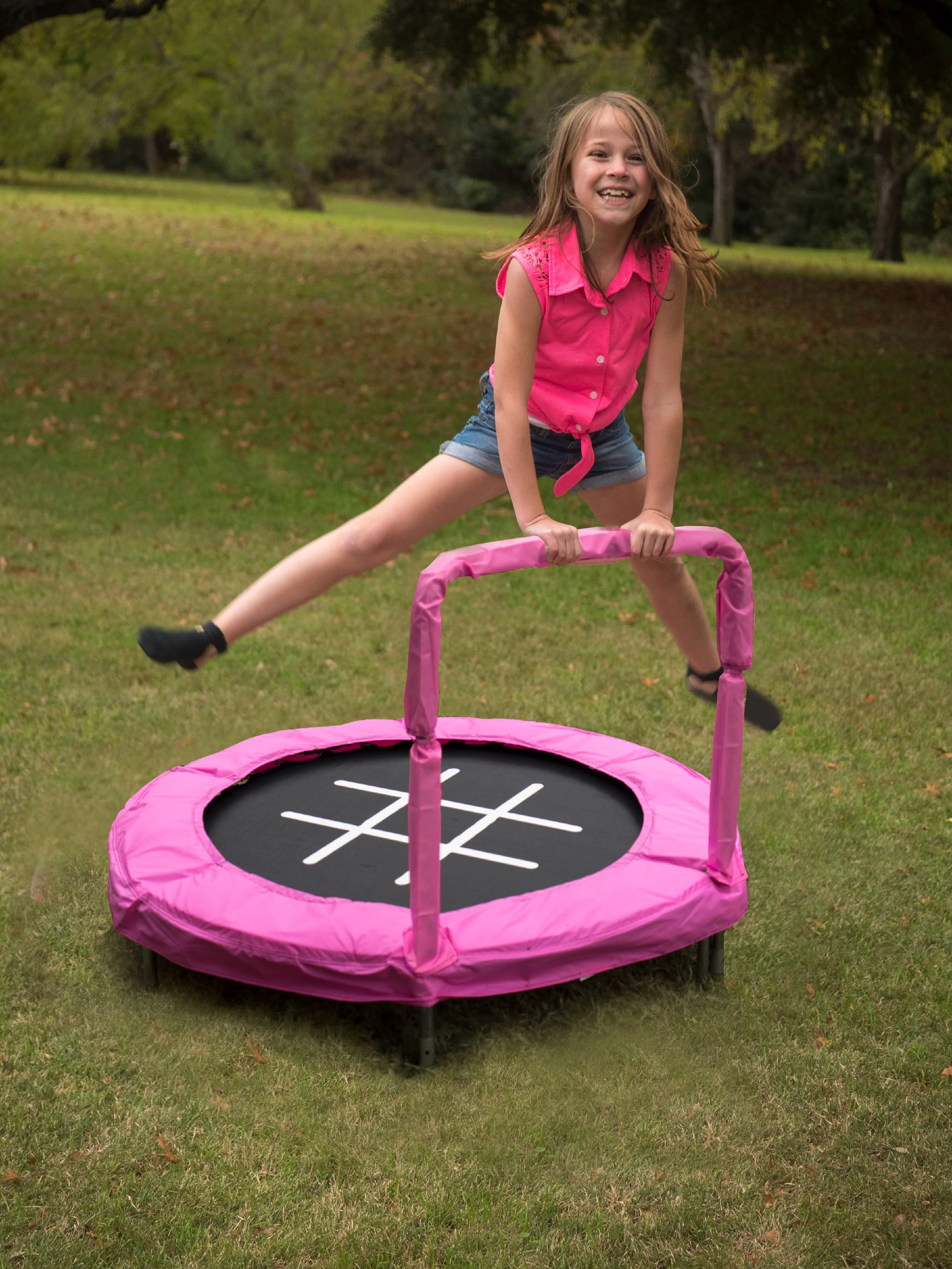 Jumpking 48 Inch Indoor Outdoor Fun Tic Tac Toe Bouncer For Kids In Pink