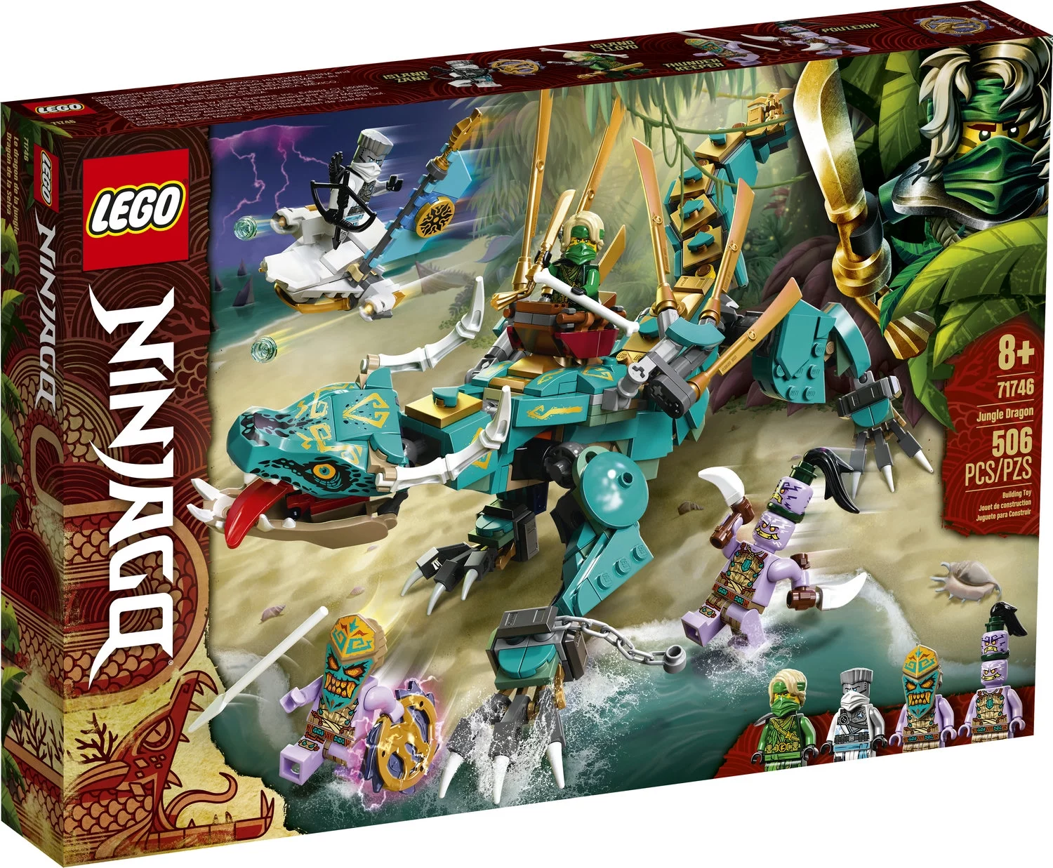 LEGO NINJAGO Jungle Dragon 71746 Building Toy Ninja Playset (506 Pieces)