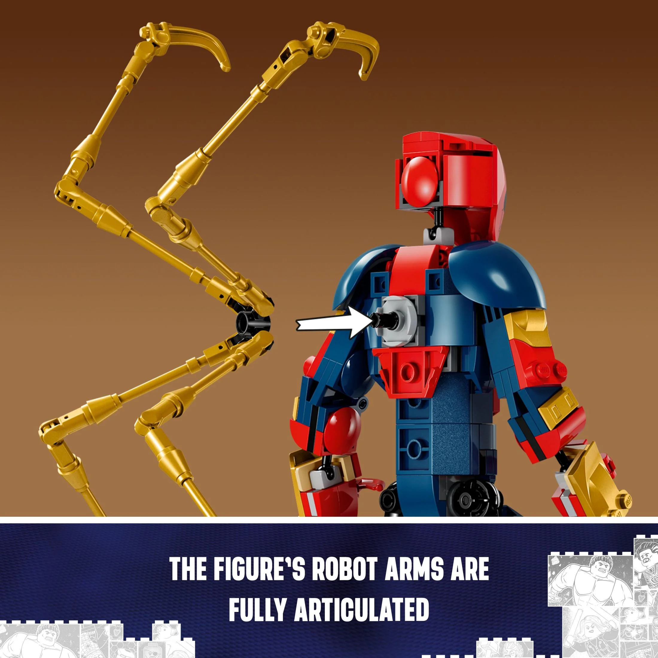 LEGO Marvel Iron Spider-Man Construction Figure, Super Hero Marvel Toy for Kids, Posable Spider-Man Action Figure with Armor, Buildable Toy Model, Gift for Boys and Girls Ages 8 and Up, 76298