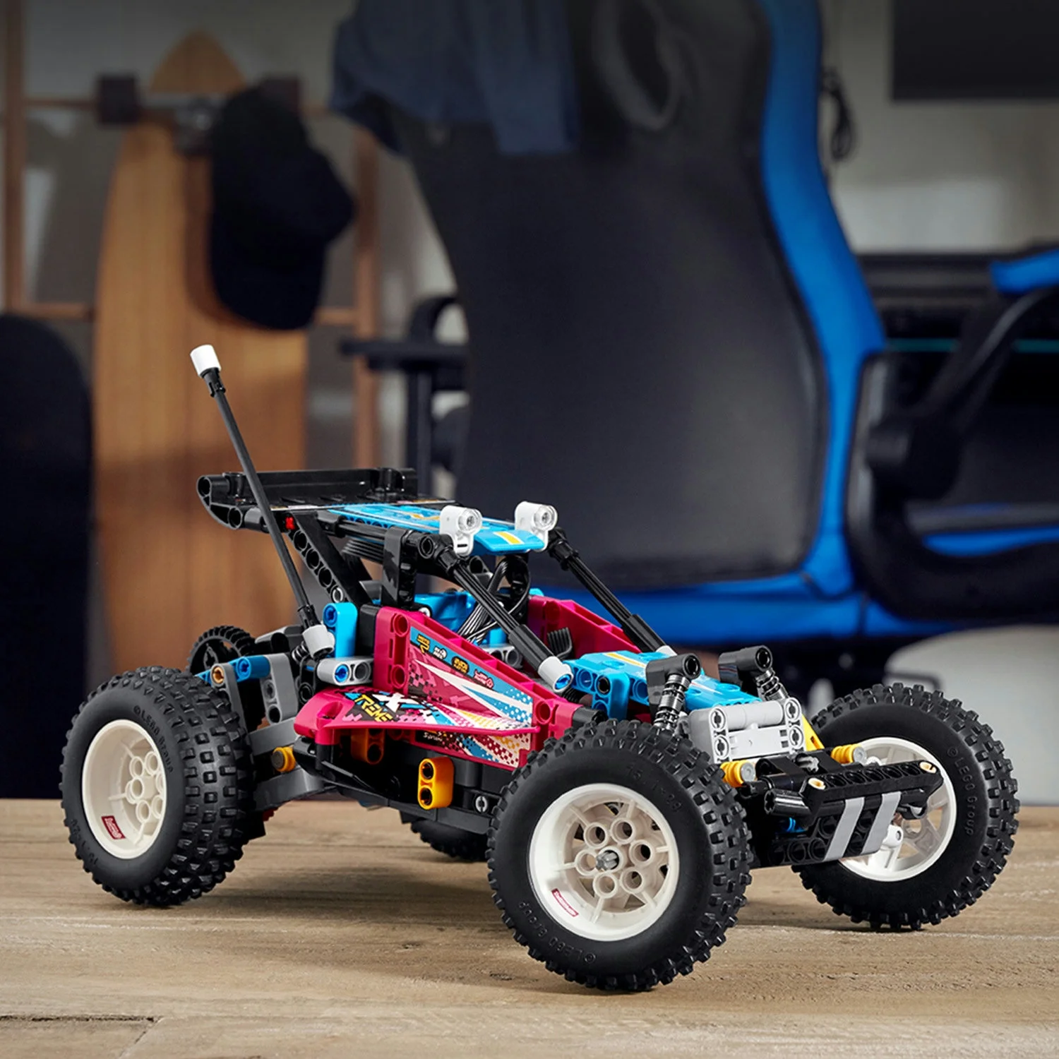 LEGO Technic Off-Road Buggy 42124 Model Building Toy; App-Controlled Retro RC Buggy Toy (374 Pieces)