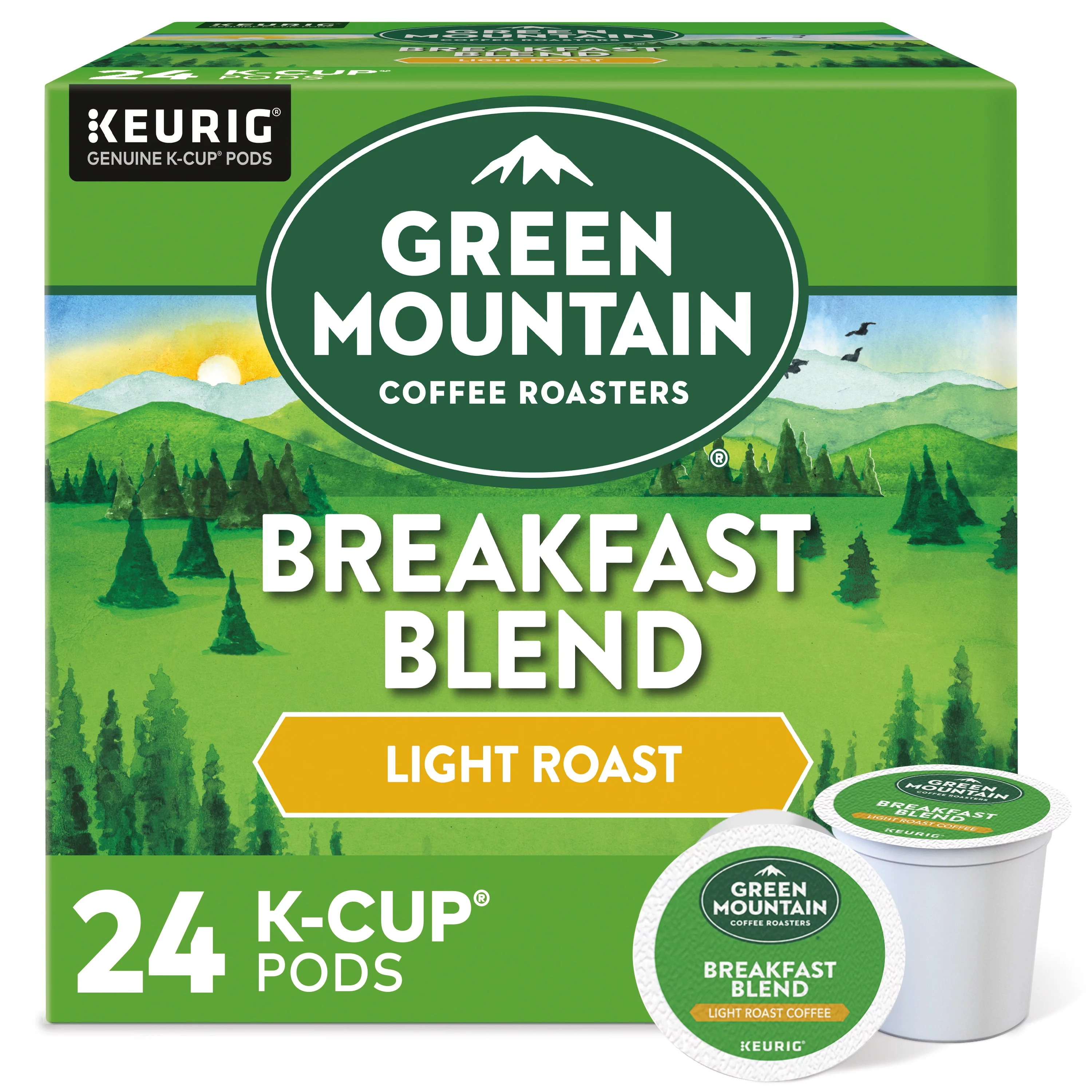 Green Mountain Coffee Roasters, Breakfast Blend Light Roast K-Cup Coffee Pods, 24 Count