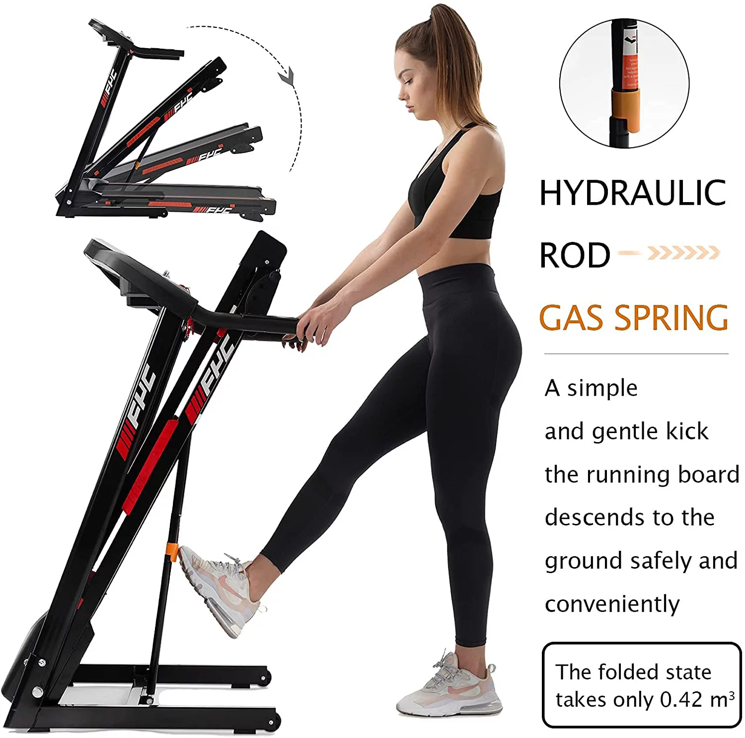 Folding Treadmills 300lb Capacity for Home – 3.5HP Portable Foldable with Incline, Electric Treadmill for Running Walking Jogging Exercise with 12 Preset Programs, Indoor Workout Training