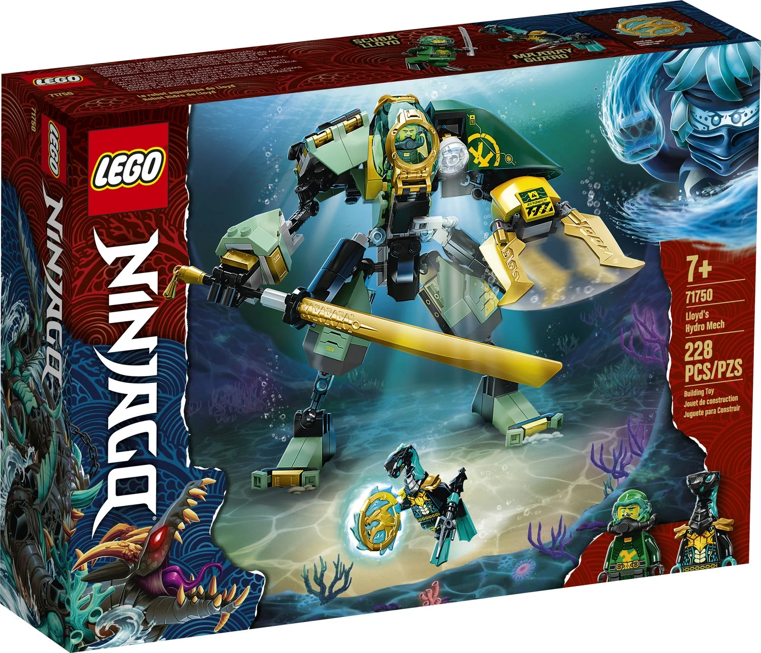 LEGO NINJAGO Lloyd’s Hydro Mech 71750 Building Toy Includes NINJAGO Lloyd and Mech (228 Pieces)