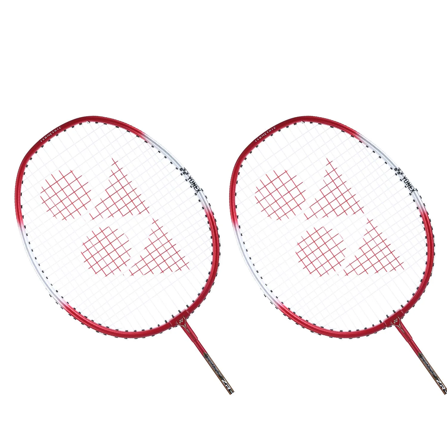 Yonex ZR 100 Light Aluminium Badminton Racquet with Full Cover, Set of 2 Red