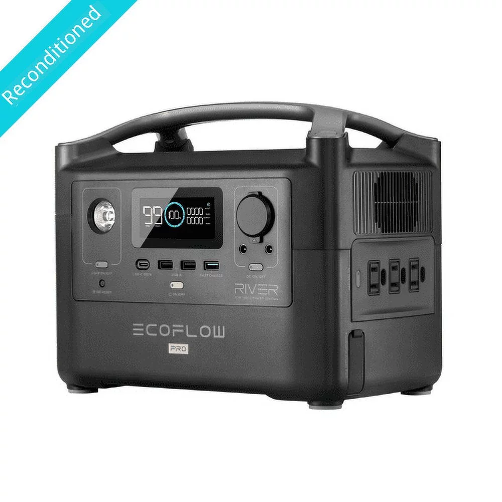 Ecoflow RIVER Pro Portable Solar Generator Power Station for Outdoor Camping,Home Use,Emergency,Used,Certified Reconditioned