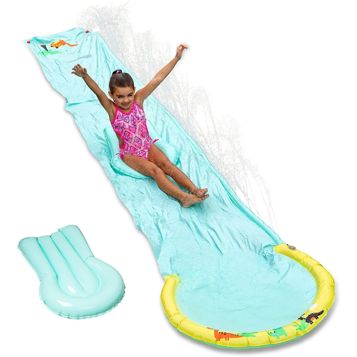 Hoovy Super Giant Water Slip and Slide 192″ x 29″ with Built in Body Board and Hose Attachment