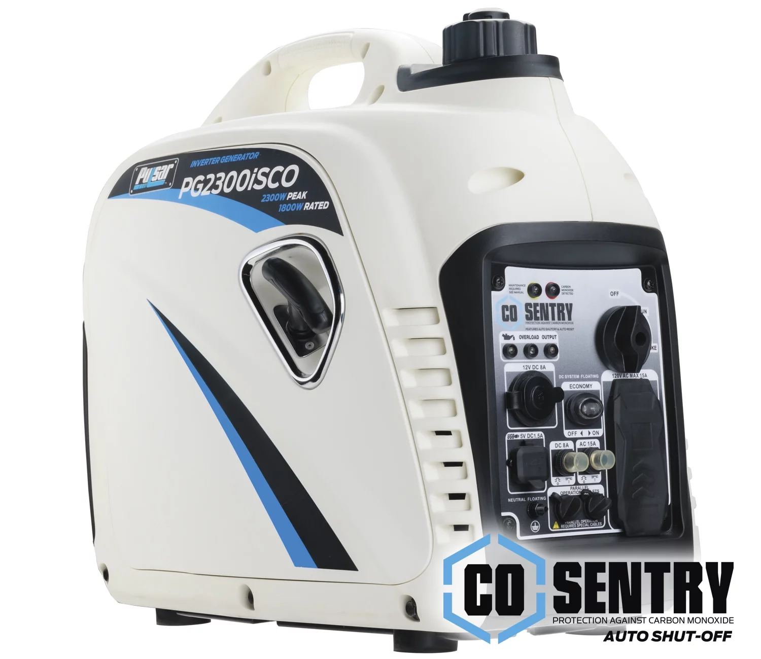 Pulsar 2,300-Watt Gas-Powered Inverter Generator with CO Sentry