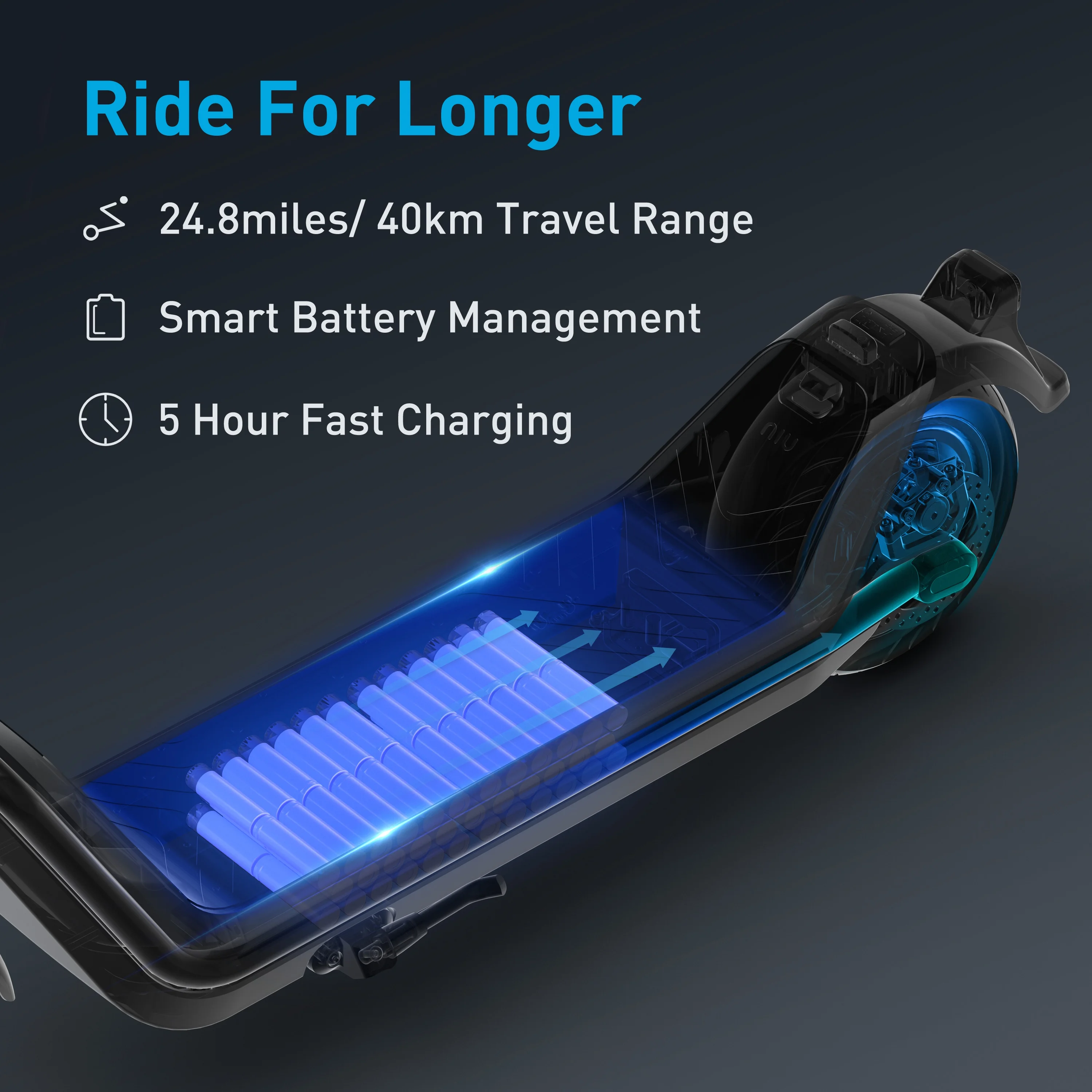 NIU KQi3 Pro Electric Scooter Foldable 31 Miles Range Top Speed 20 mph Fast Charging Battery Foldable Commuting