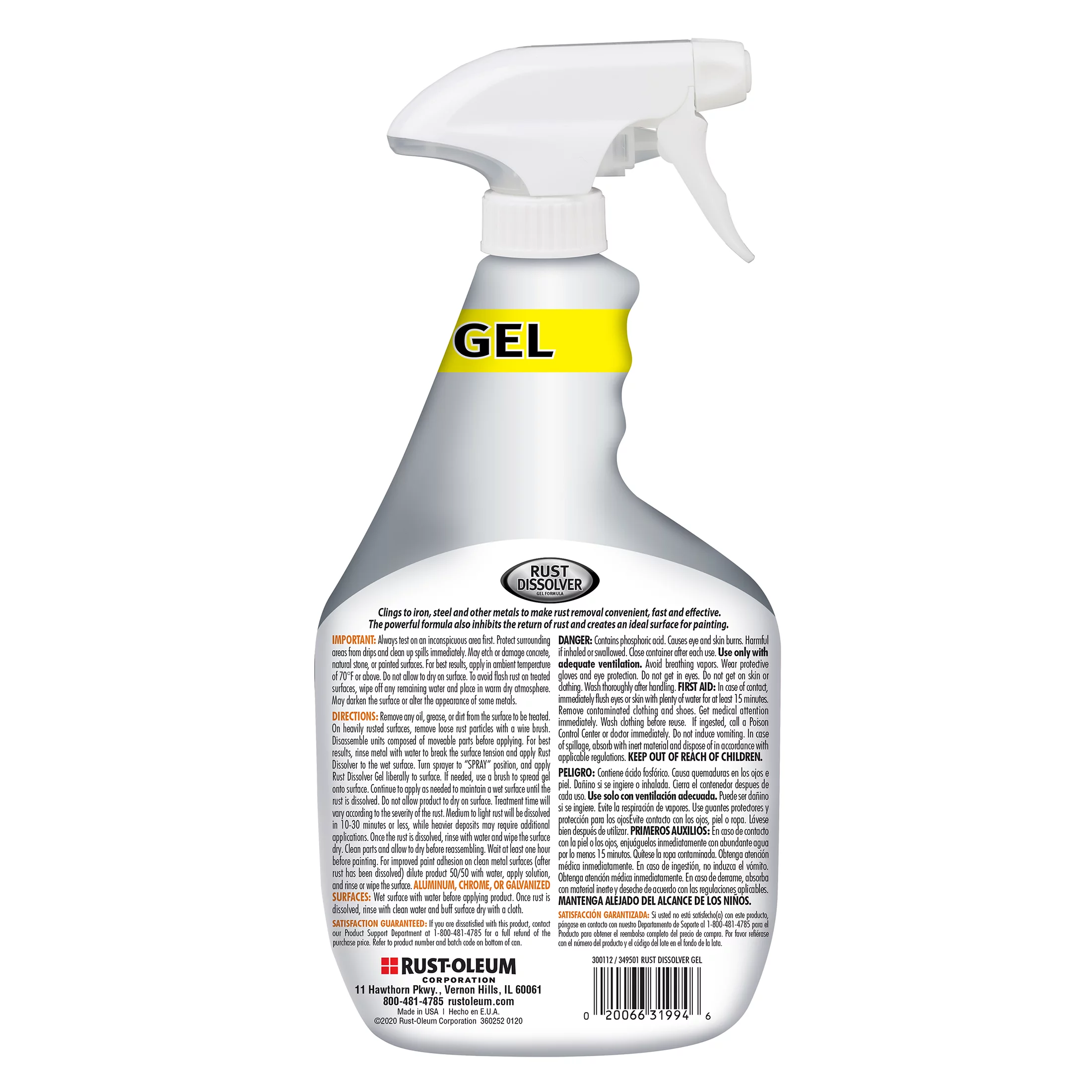 Rust-Oleum Rust Dissolver Gel Spray-300112, 32 oz