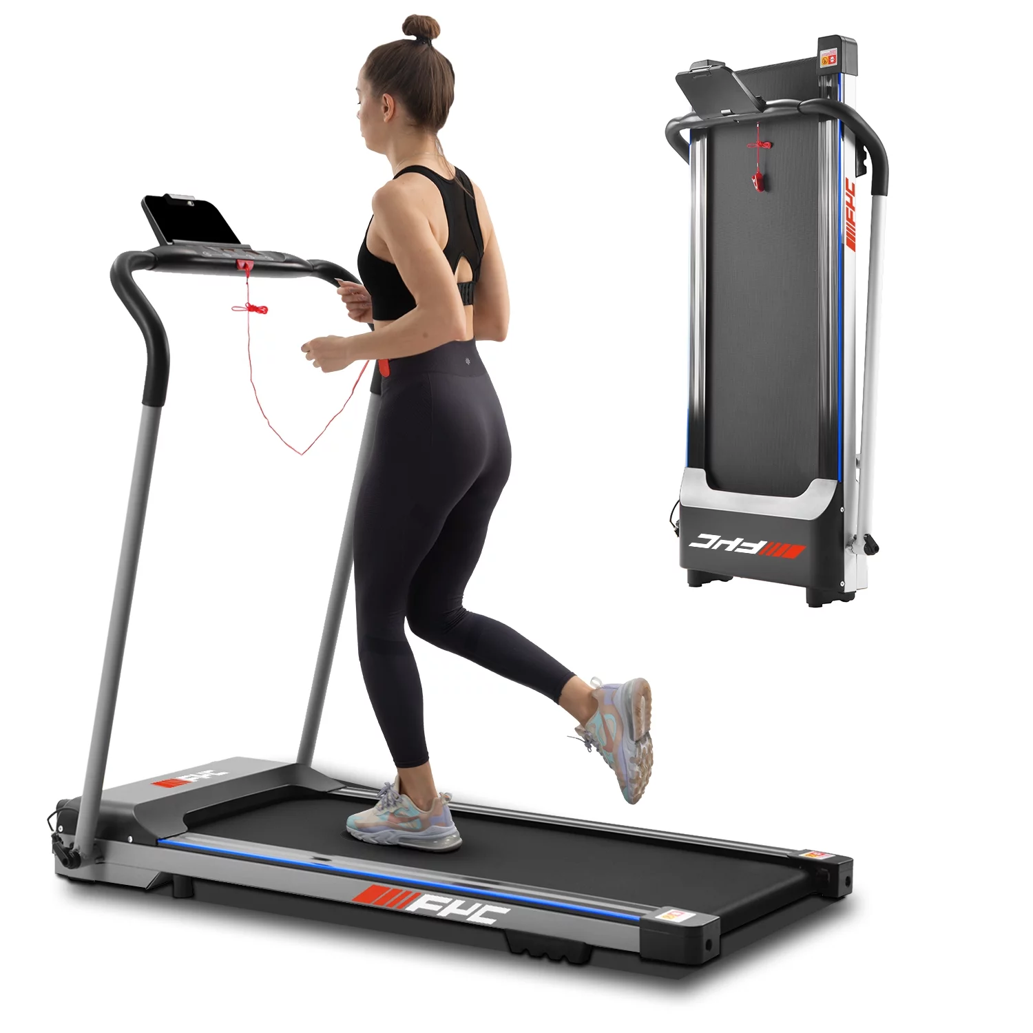 FYC 2.5HP Folding Treadmills for Home with Bluetooth & Incline, Portable Running Machine Electric Compact Treadmills Foldable for Exercise Home Gym Fitness Walking Jogging