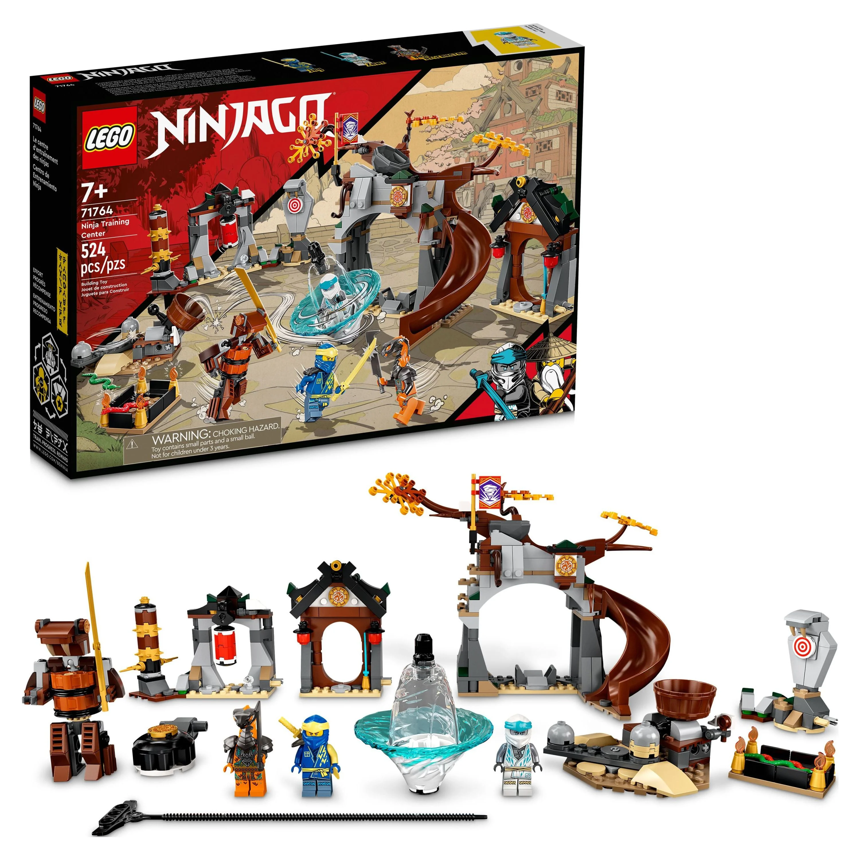 LEGO NINJAGO Ninja Training Center 71764 Building Kit Featuring NINJAGO Zane and Jay, a Snake Figure and a Spinning Toy; Construction Toys for Kids Aged 7+ (524 Pieces)