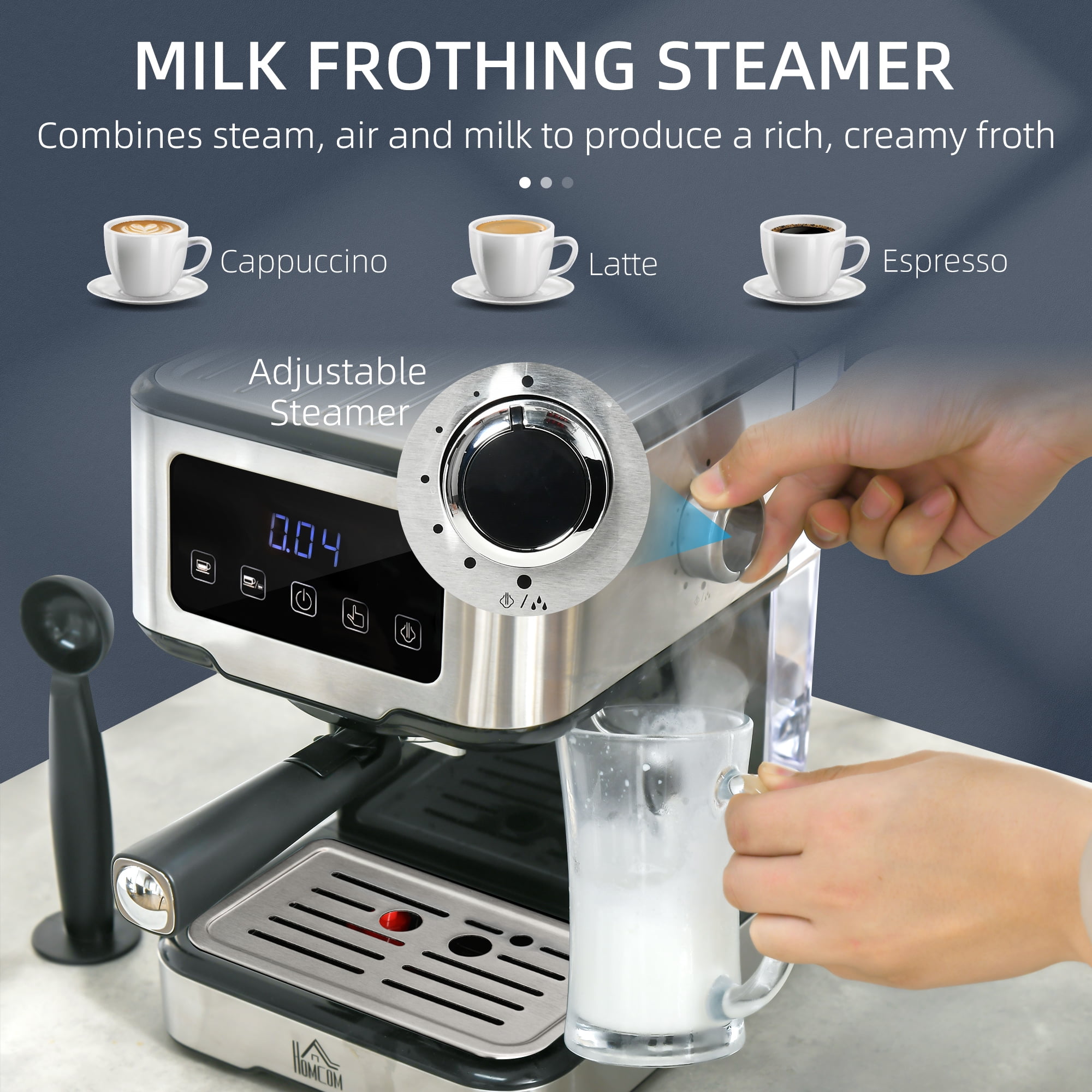 Espresso Coffee Maker Machine 15-Bar Frother Latte Cappuccino