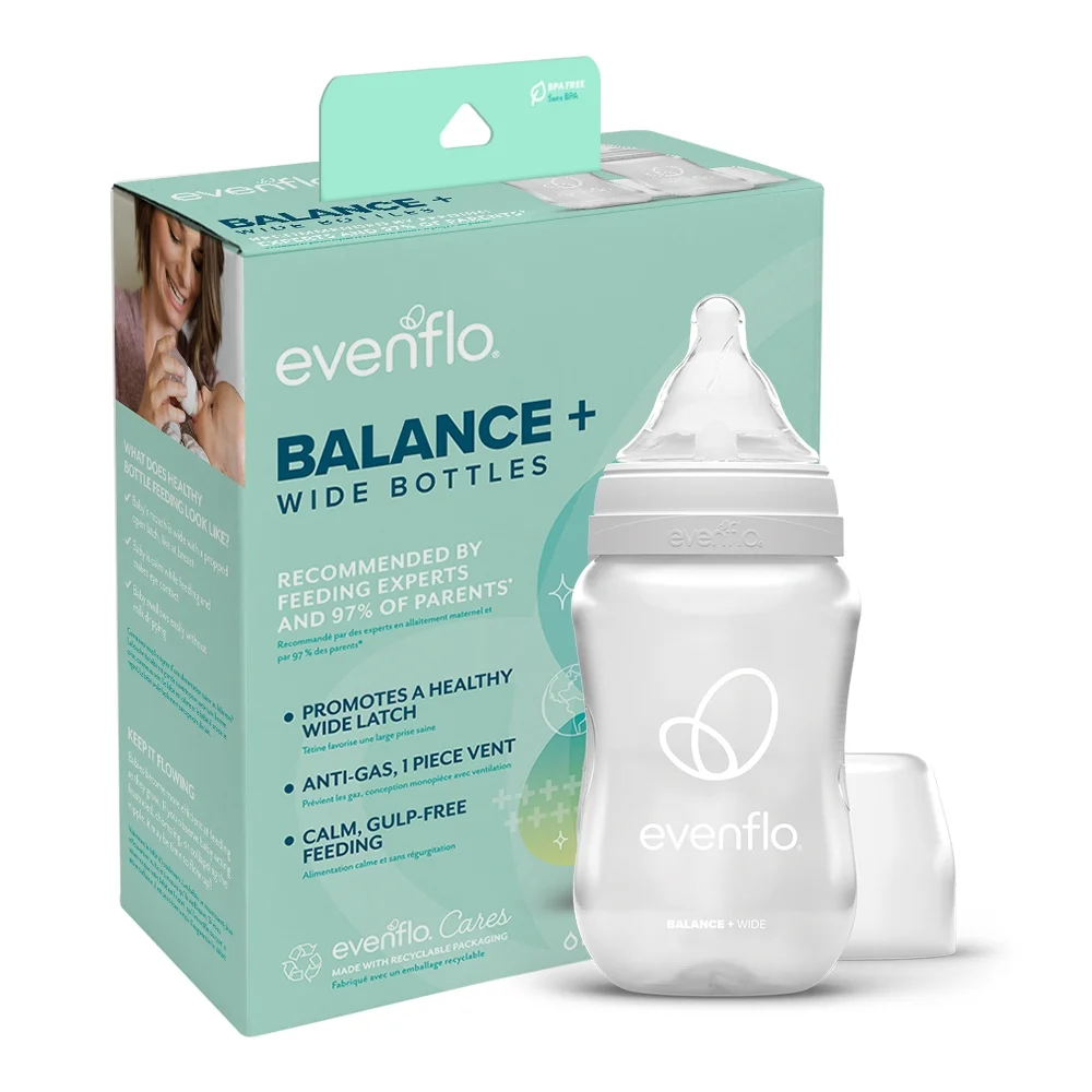 Evenflo Balance Wide Baby Bottles, 9oz, 2ct