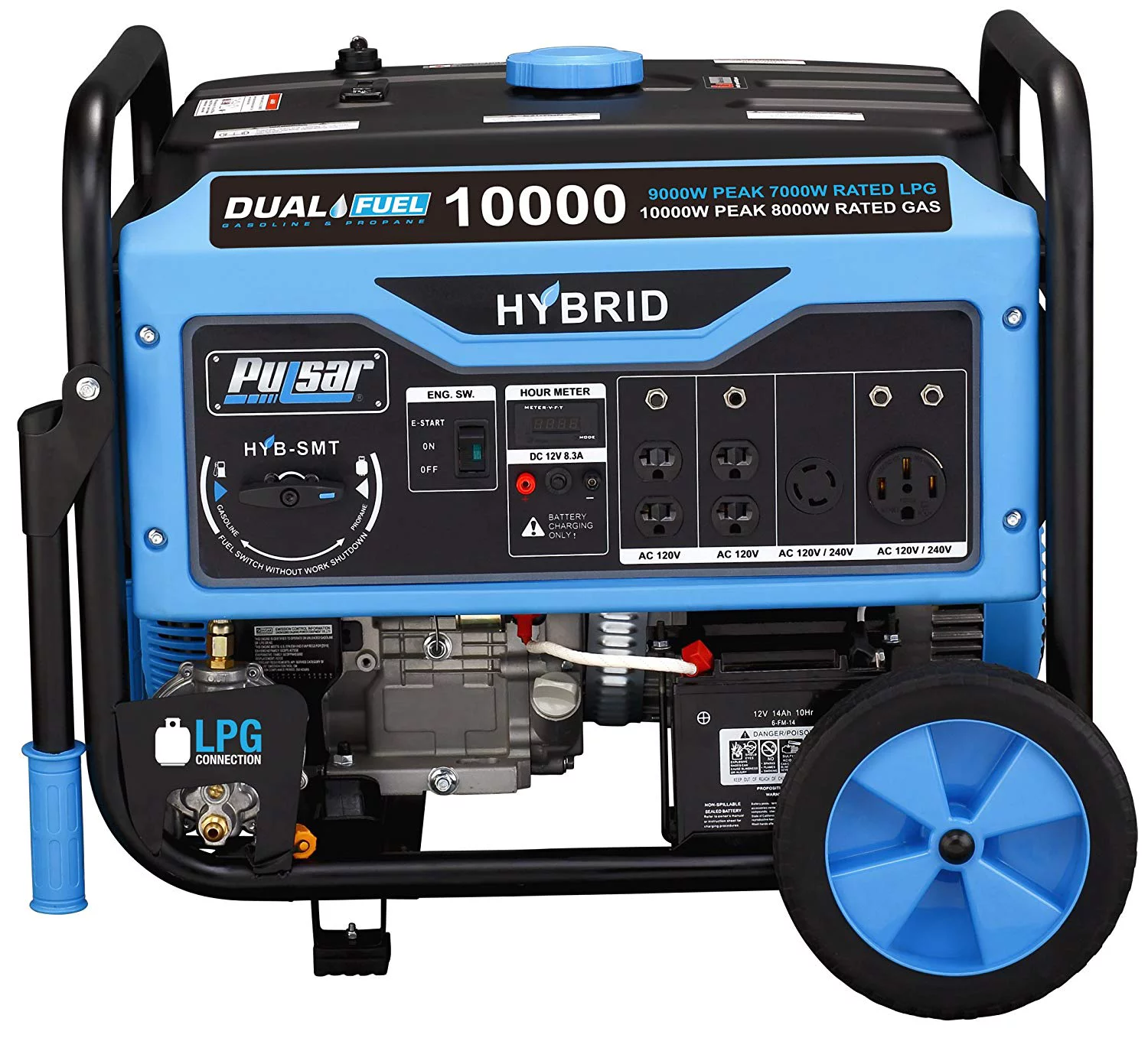 Pulsar 10,000-Watt Dual Fuel Portable Generator with Electric Start (CARB)