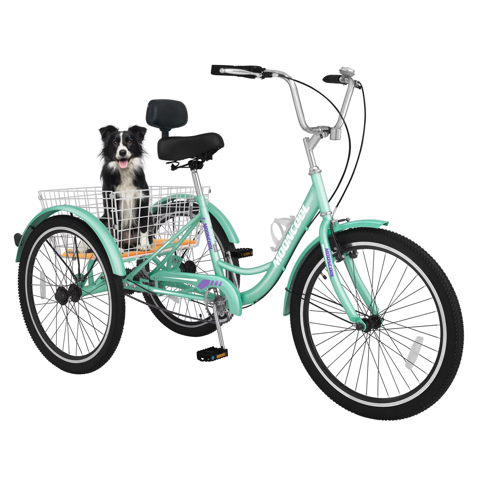 MOPHOTO 24″ Single Speed Tricycle, Low Frame Cruise Tricycle with large basket, for seniors, men, women, kids exercise, Bicycle