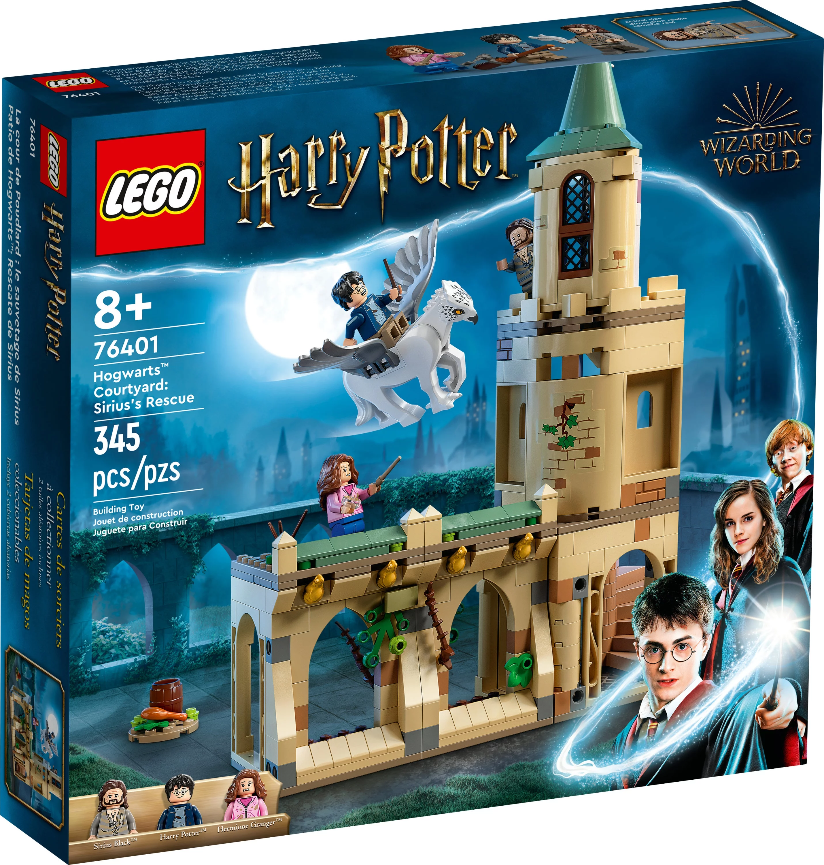 LEGO Harry Potter Hogwarts Courtyard: Sirius’s Rescue 76401 Castle Tower Toy, Collectible Set with Buckbeak Hippogriff Figure and Prison Cell