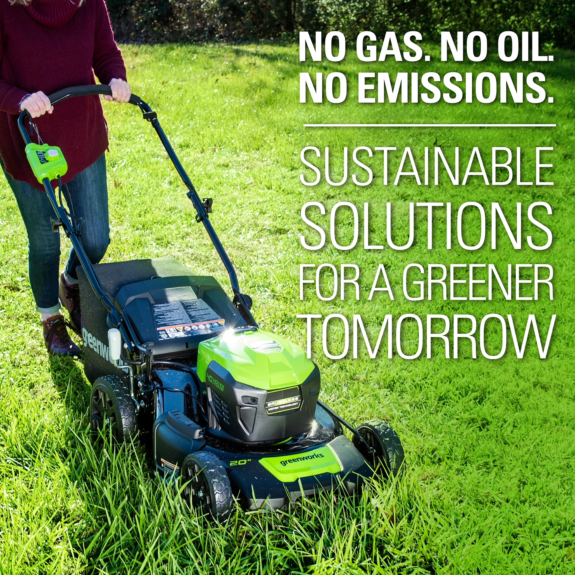 Greenworks 40V 20″ Brushless Push Lawn Mower with 4.0 Ah Battery & Quick Charger 2516302VT