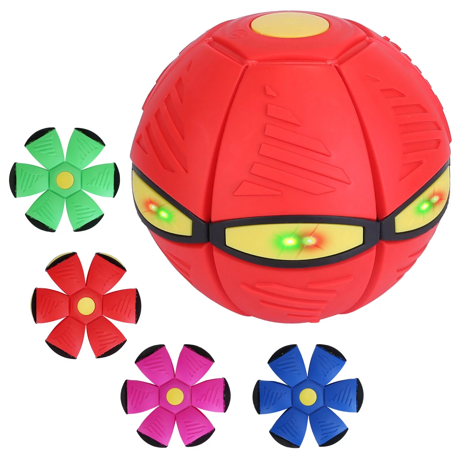 iMounTEK 4 Pack Flying Saucer Ball Magic UFO Ball, Electric Flying Saucer Ball Dog Toy UFO Ball with LED Lights for Pet Children Outdoor Toy