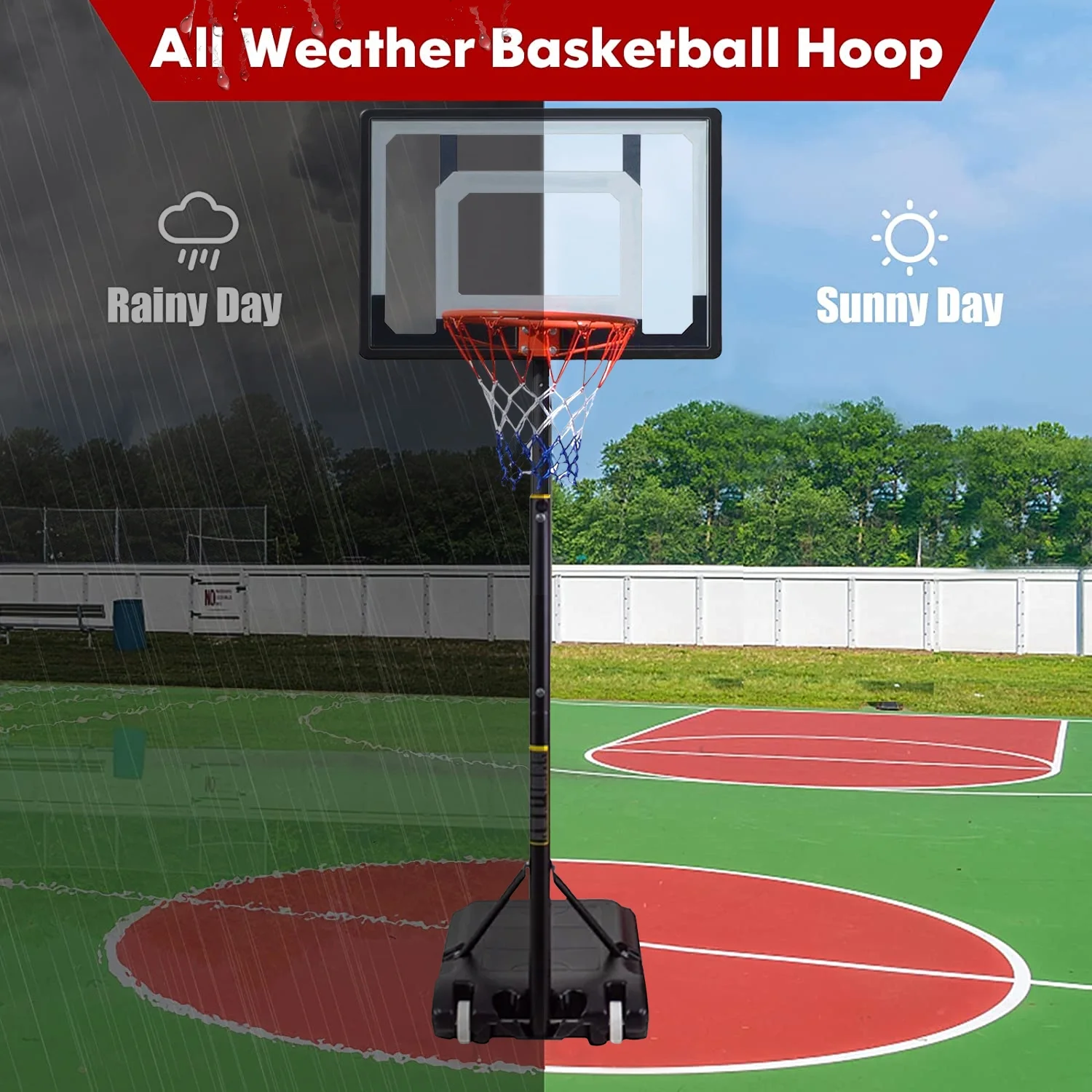 Ifanze Basketball Hoop with 60”- 84” Adjustable Height for Kids Teenagers Youth Junior, Portable Basketball Hoop with Stand & Backboard Wheels for Basketball Goals Indoor Outdoor Play