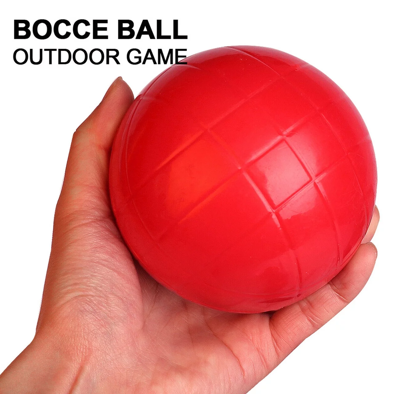 Bocce Ball Set, 3.5in Classic Bocci Ball Set with 8 Resin Bocce Balls/1 Pallino/Nylon Zippered Bag – Outdoor Family Games for Backyard/Lawn/Beach (Red & Black)