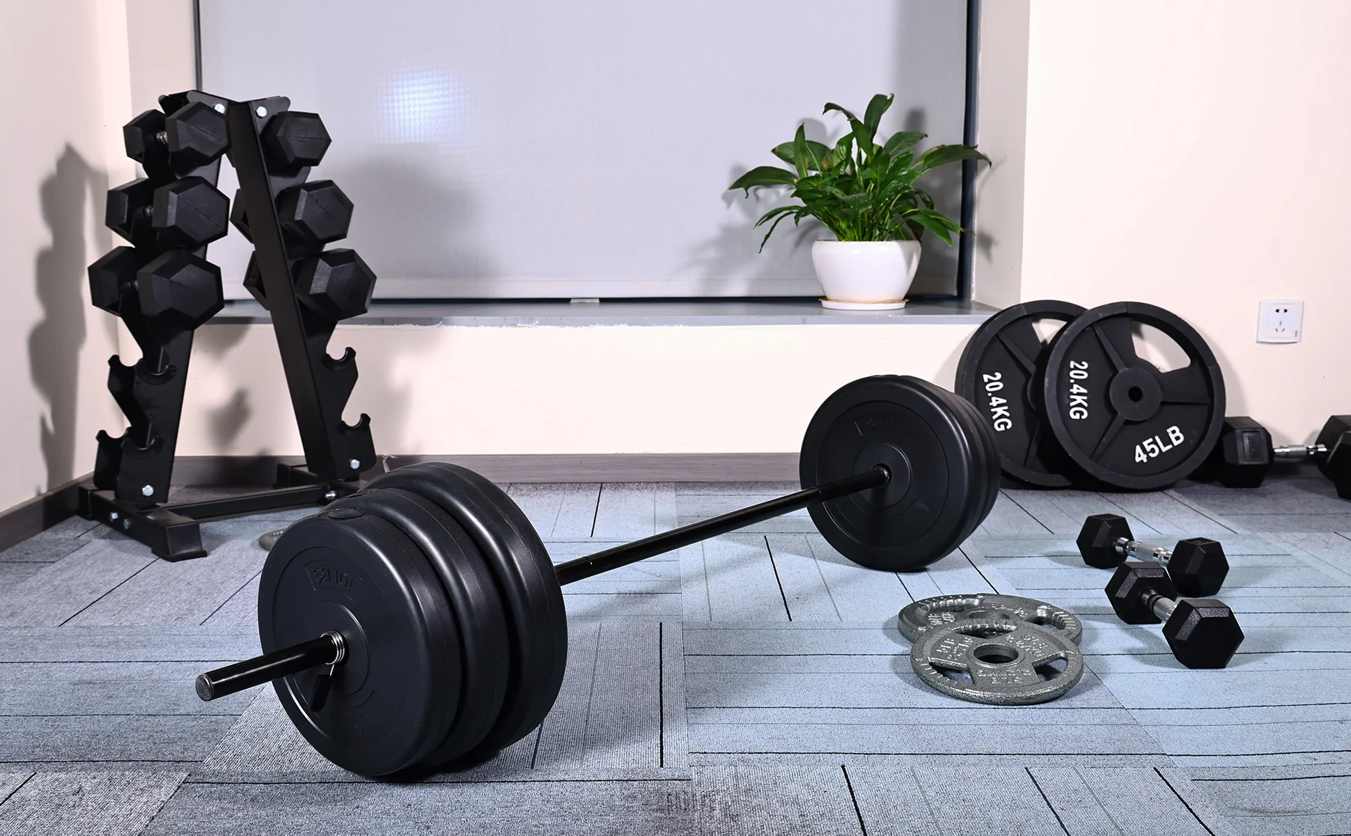 BalanceFrom Vinyl Standard Weight Set in Black, 100 lbs.