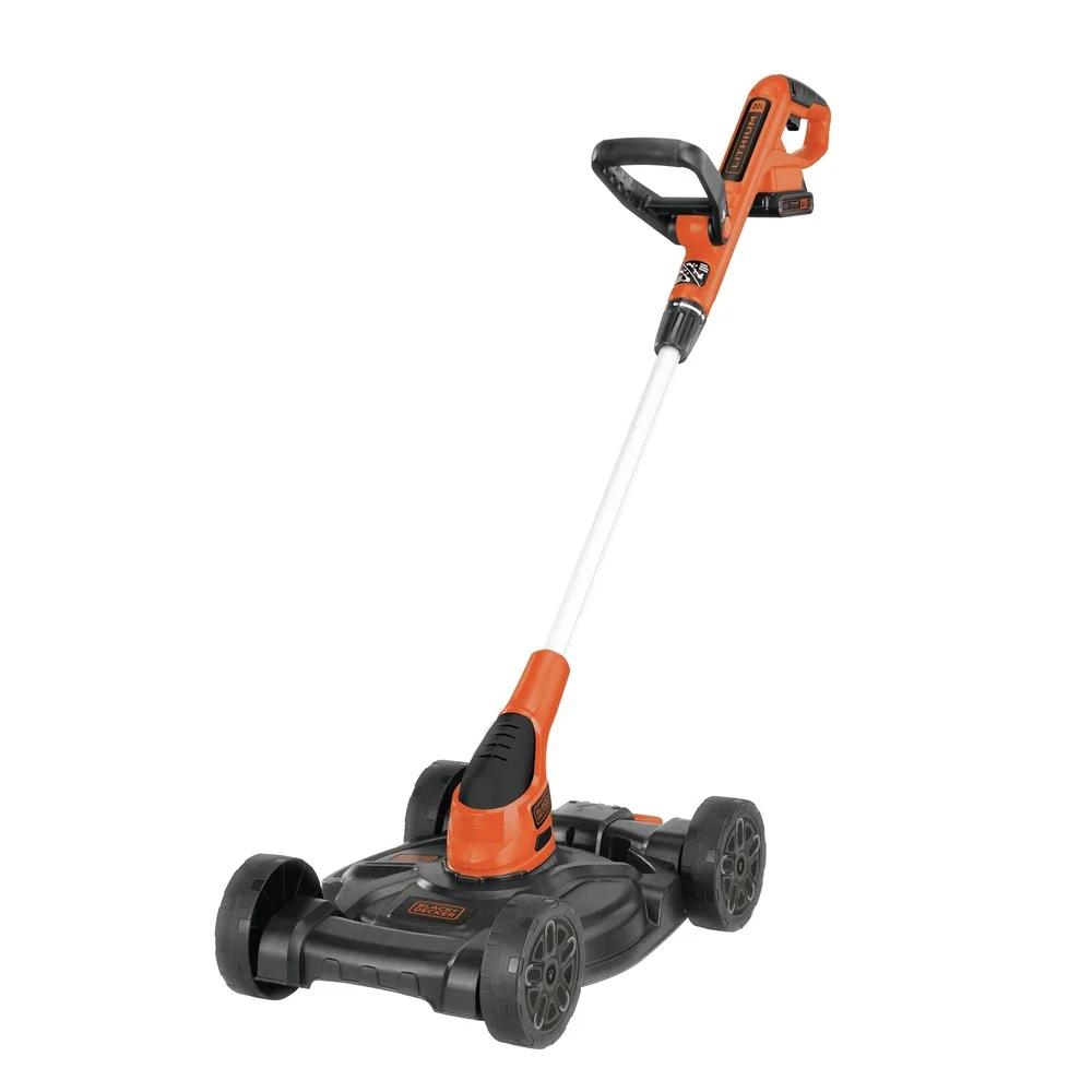 BLACK+DECKER 20V MAX Cordless 12″ Lithium-Ion 3-in-1 Trimmer/Edger and Mower + 2 Batteries