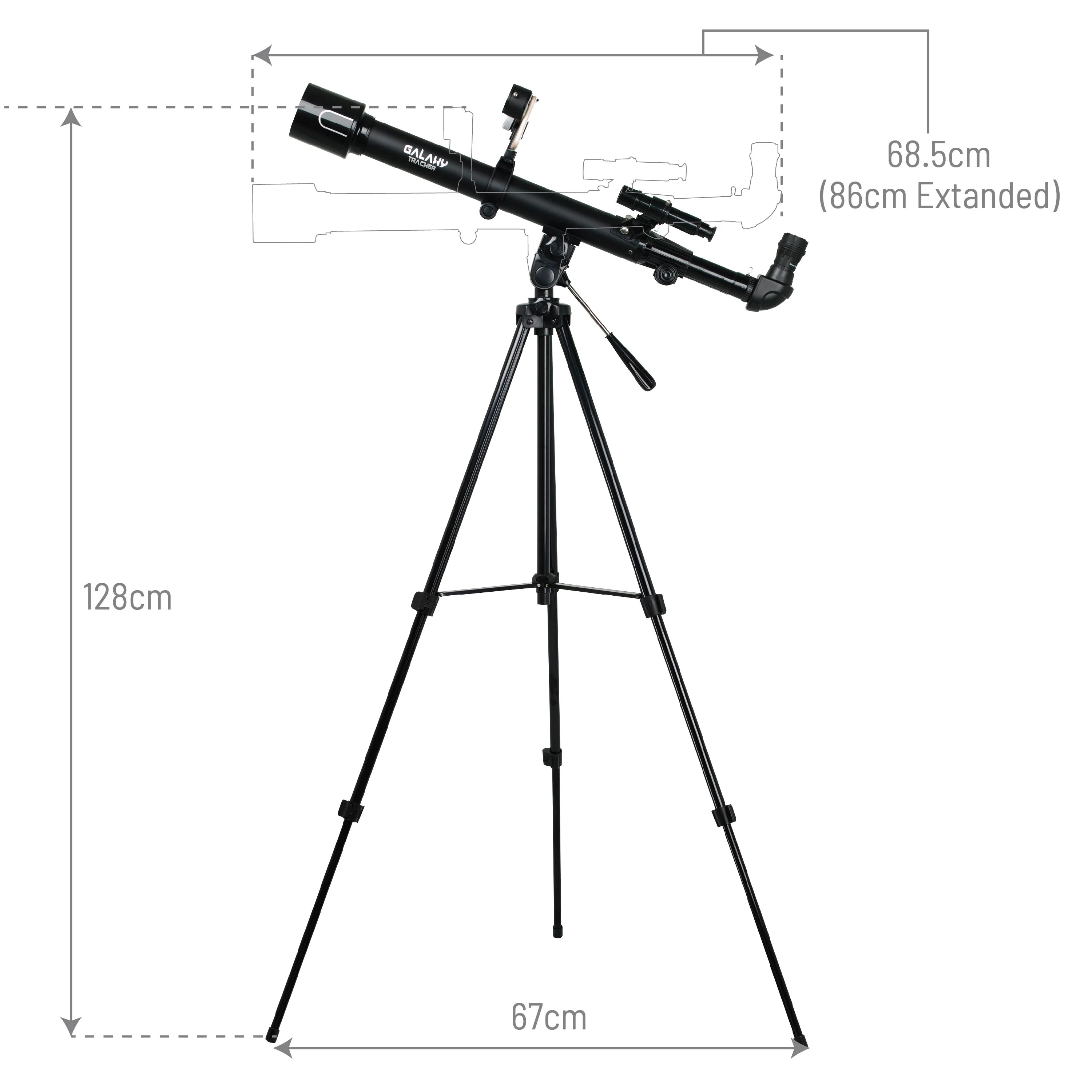 EASTCOLIGHT 32025 Galaxy Tracker – 525 Power 50Mm Wide Angle Hd Telescope With Aluminium Tripod (Black)