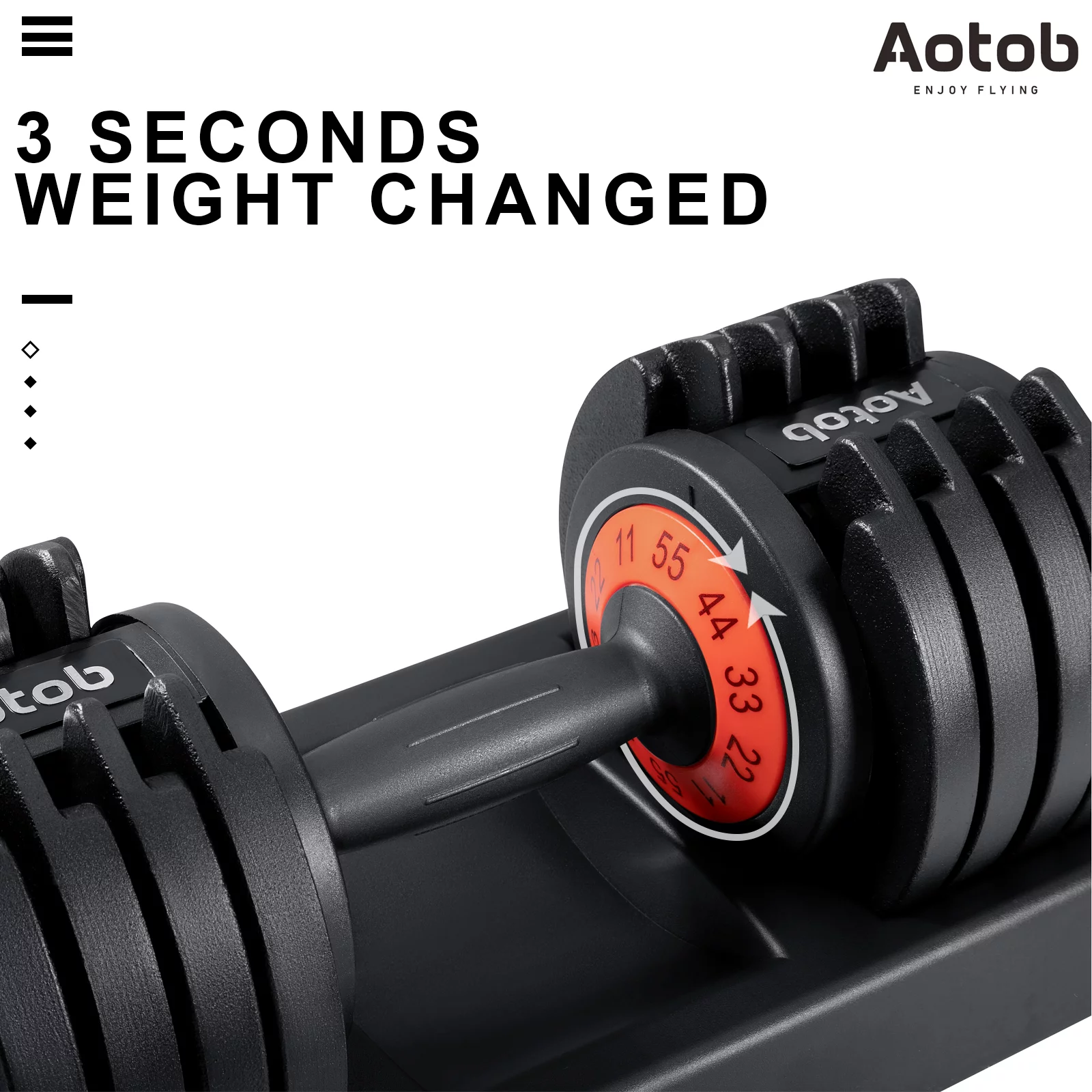 AOTOB 55 lbs (Pair) Adjustable Dumbbell Set, Dumbbells Adjustable Weight with Anti-Slip Fast Adjust Turning Handle, Dumbbell Sets Adjustable for Men and Women, Dumbbells Pair for Home Gym Exercise