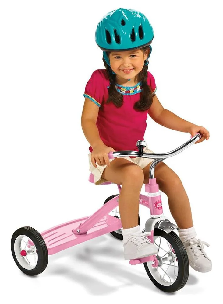 Radio Flyer 34GX Kids Classic Steel Framed Tricycle with Handlebar Bell, Pink