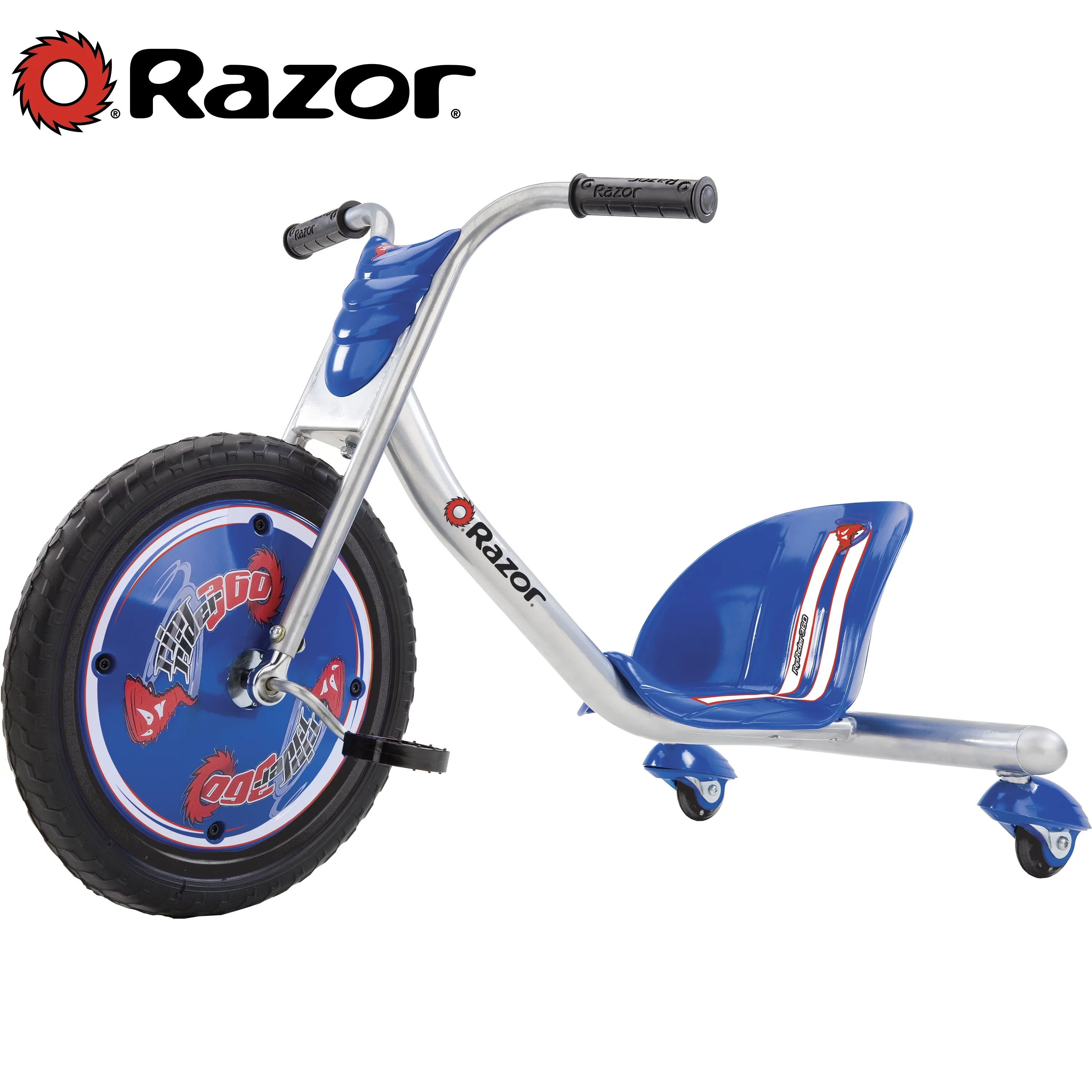 Razor RipRider 360 Drift Trike – Blue, 16″ Front Wheel, 3-Wheeled Drifting Ride-On, Tricycle with Rear Casters for Kids Ages 5 and Up, Unisex