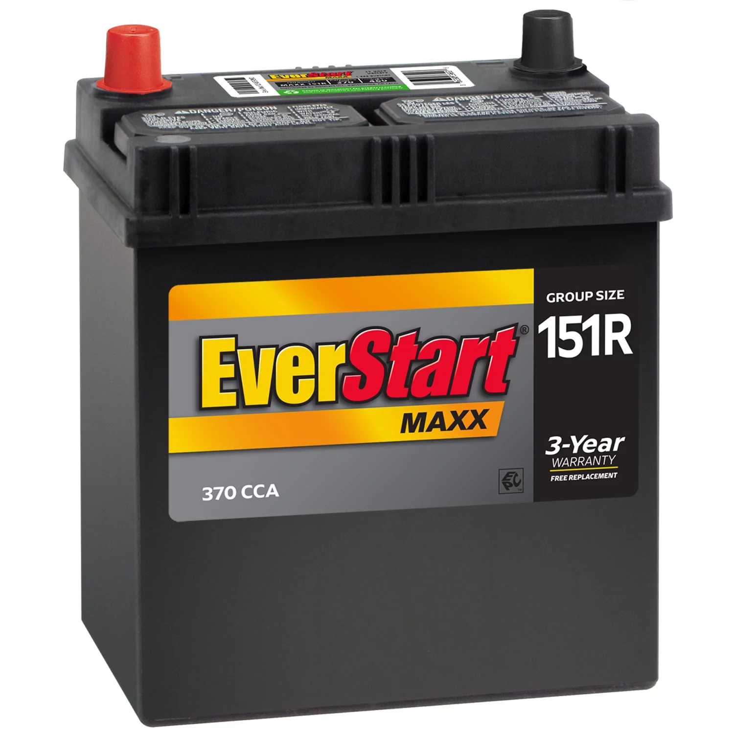 EverStart Maxx Lead Acid Automotive Battery, Group Size 151R 12 Volt, 370 CCA